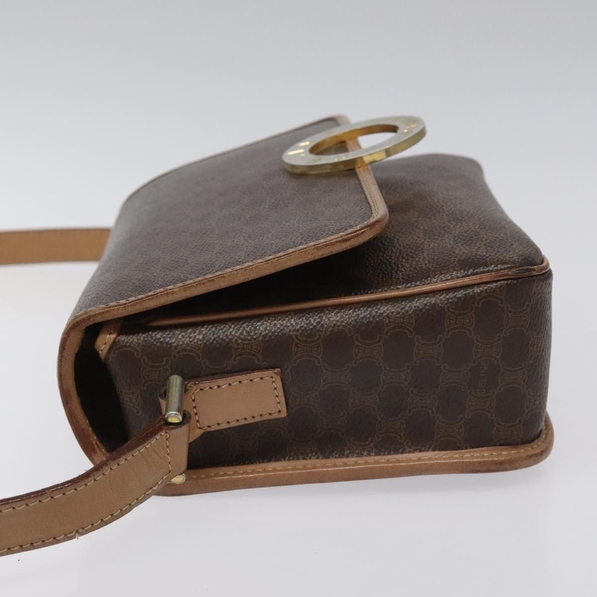 Celine CELINE Macadam Canvas Circle Shoulder Bag Pvc Leather Brown Size ONE SIZE - 5 Thumbnail