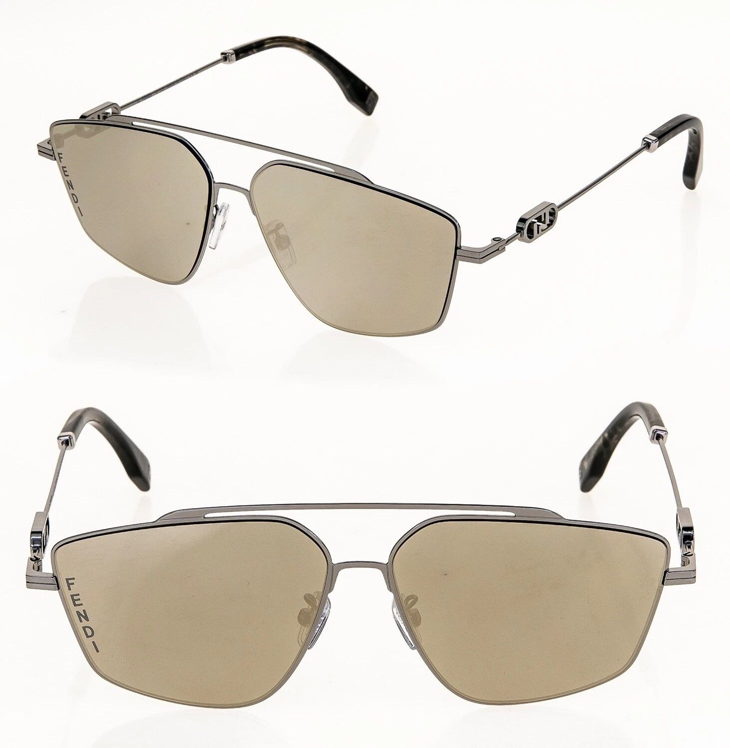 Fendi FENDI O'LOCK 40079 Ruthenium Gold FF Logo Sunglass FE40079U Size ONE SIZE - 1 Thumbnail