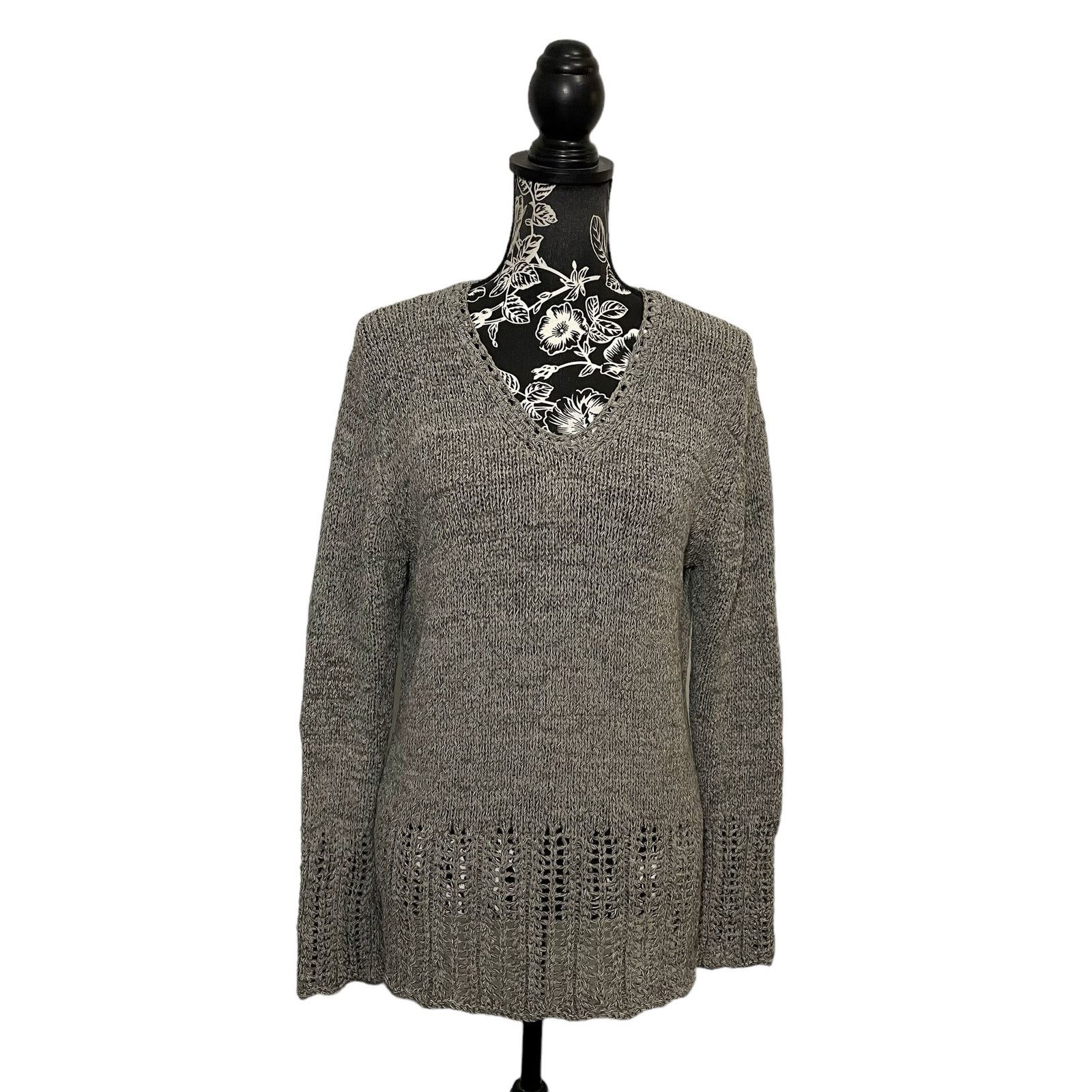 Other Skovhuus Knit Pullover Sweater Openwork Details Gray Medium Size M / US 6-8 / IT 42-44 - 1 Thumbnail