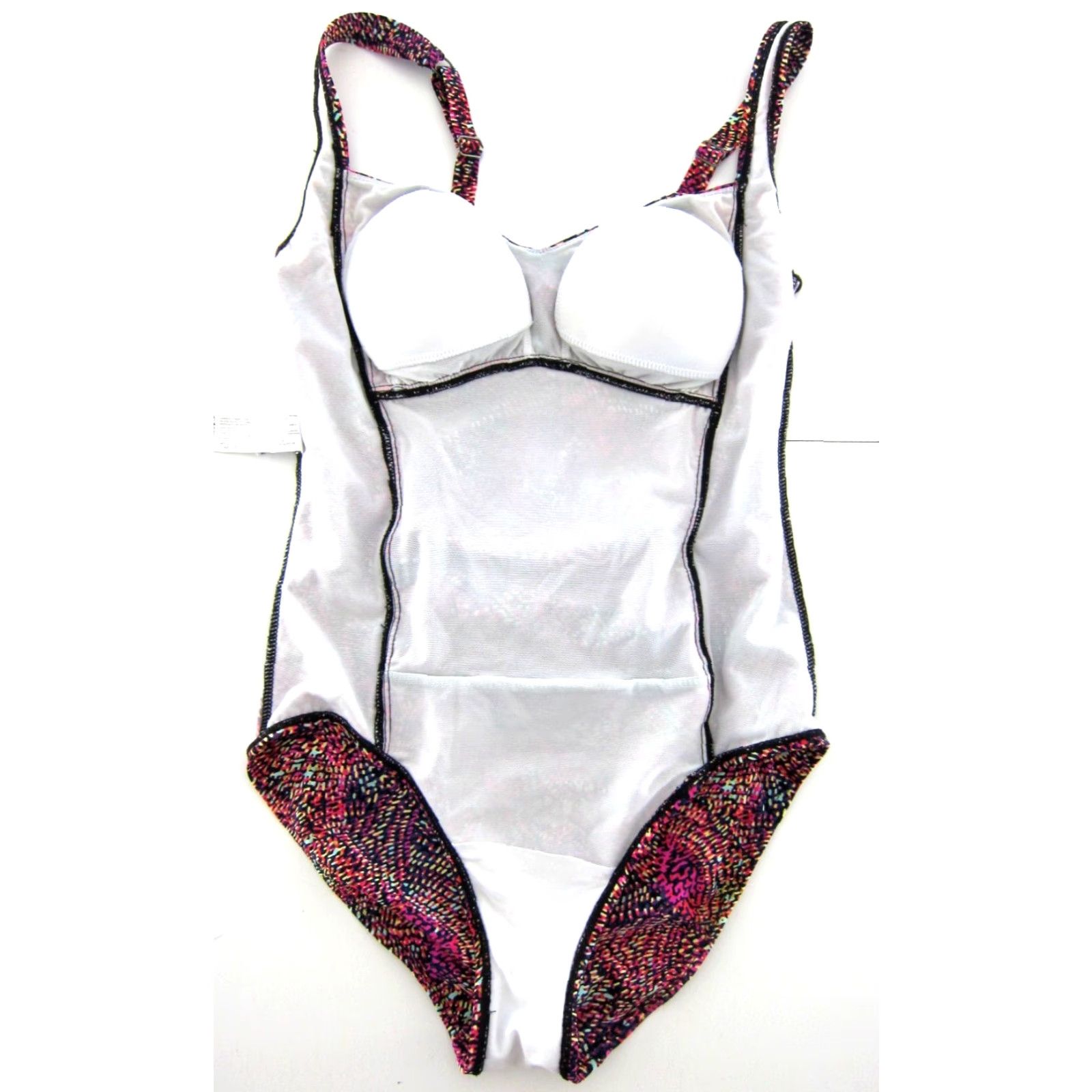 Vintage CHRISTINA Pink Blue Geometric Polka Dot One Piece Swimsuit Women 8D Size ONE SIZE - 7 Thumbnail