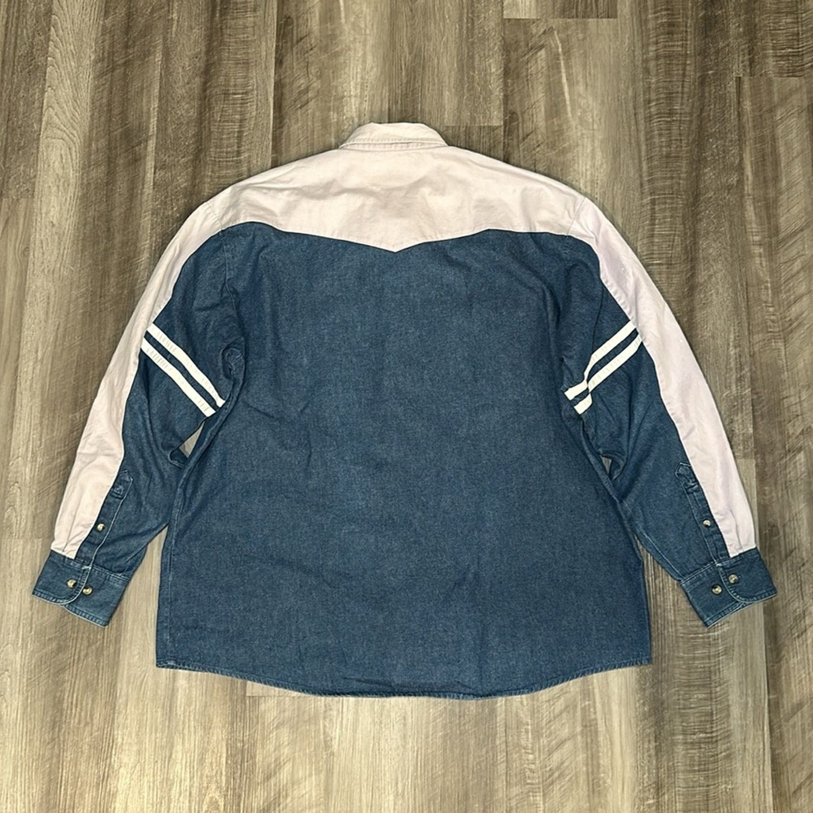 Wrangler Wrangler Vintage Western Denim Long Sleeve Button Down - XL Size US XL / EU 56 / 4 - 3 Thumbnail
