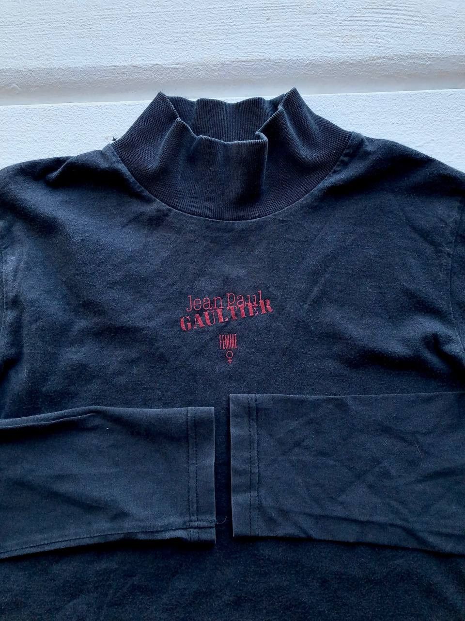 Jean Paul Gaultier 90s Jean Paul Gaultier Centre Logo Cotton Black Long Sleeve Size M / US 6-8 / IT 42-44 - 2 Thumbnail