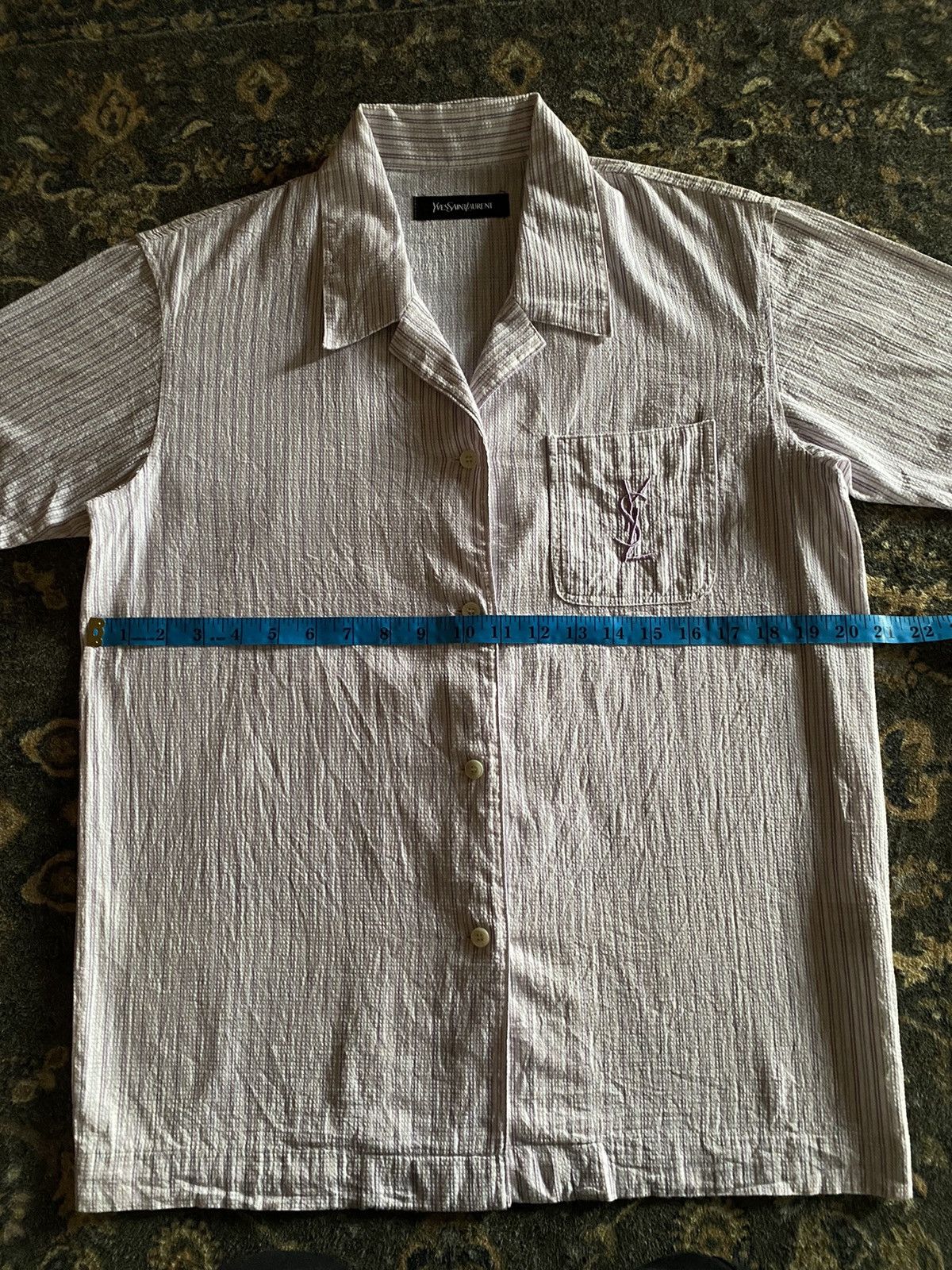 Flannel × Yves Saint Laurent Yves Saint Lauren Big Logo Single Pocket Button up Flannel Size US M / EU 48-50 / 2 - 8 Thumbnail