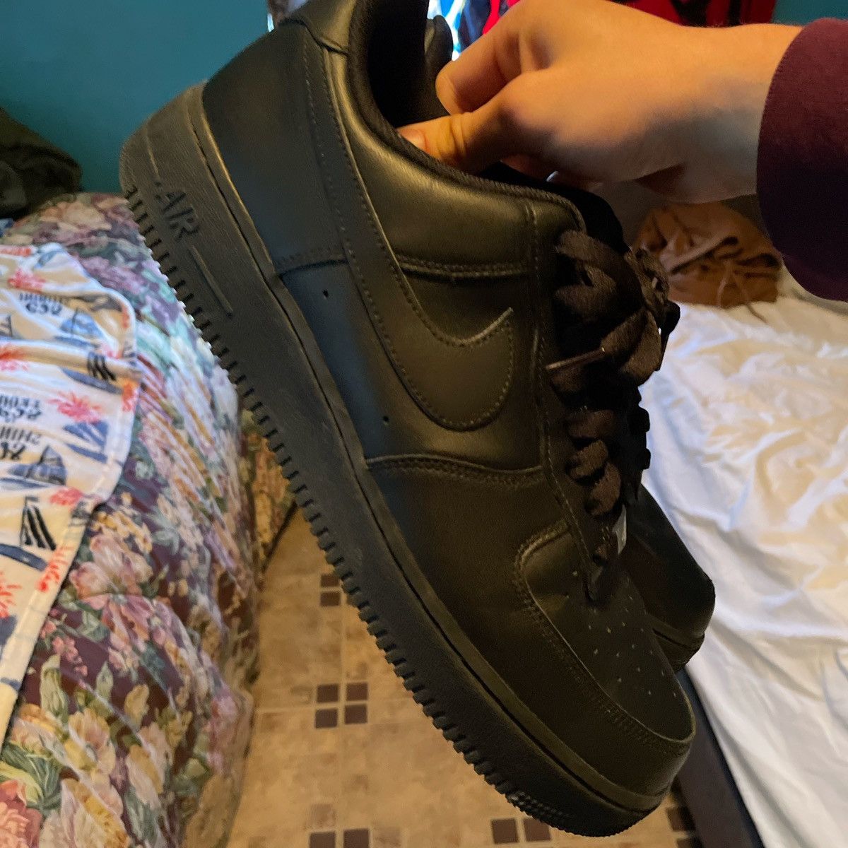 Nike Nike Black AirForces Size US 11 / EU 44 - 4 Thumbnail