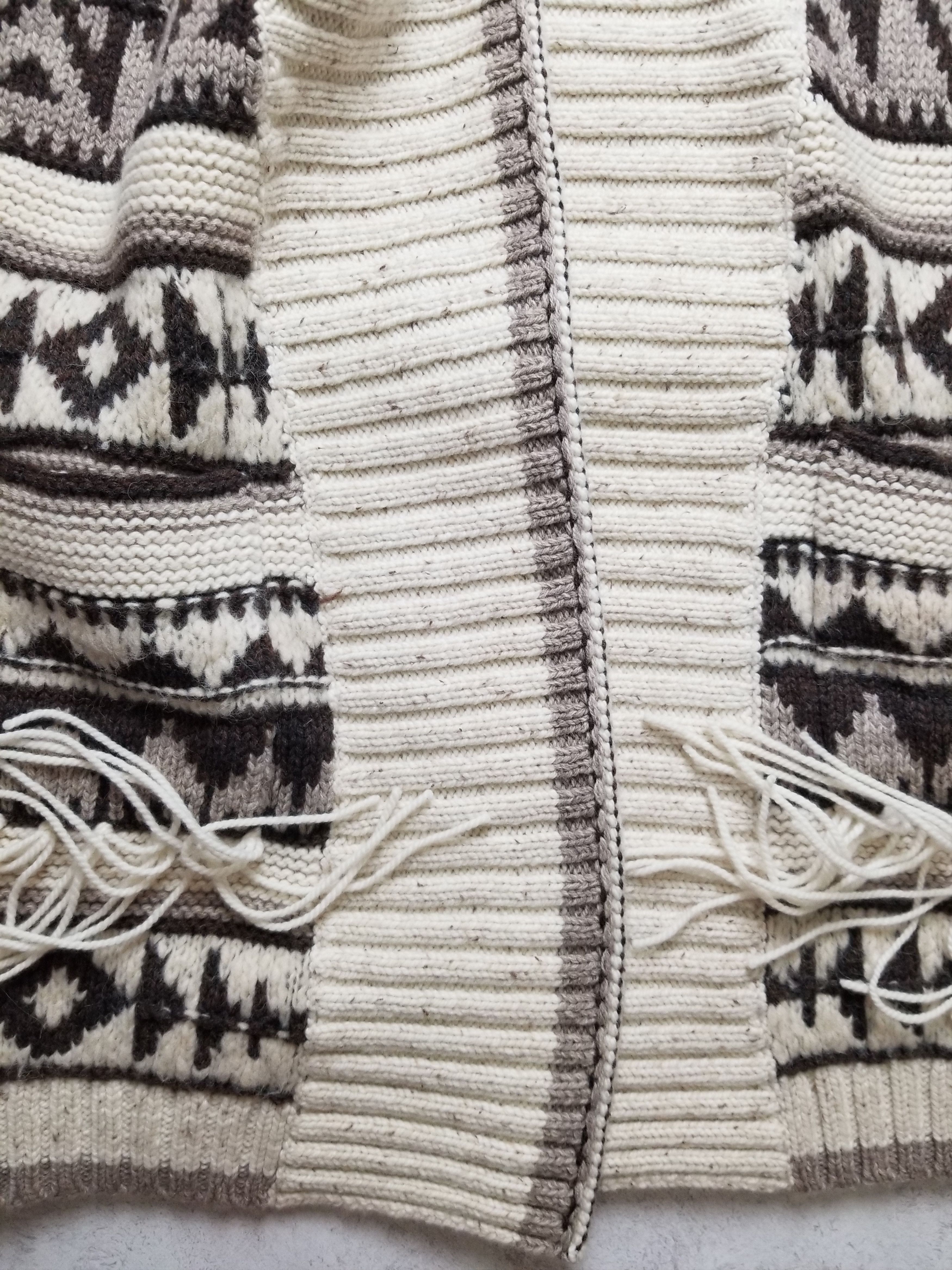 Polo Ralph Lauren New Polo Ralph Lauren Fringe-Trim Shawl Wool Cardigan Size L / US 10 / IT 46 - 3 Thumbnail