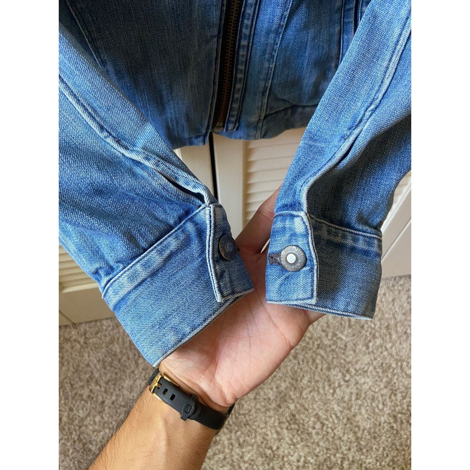 Helmut Lang Helmut Lang Asymmetrical Blue Denim Jean Jacket Motorcycle Size US S / EU 44-46 / 1 - 7 Thumbnail