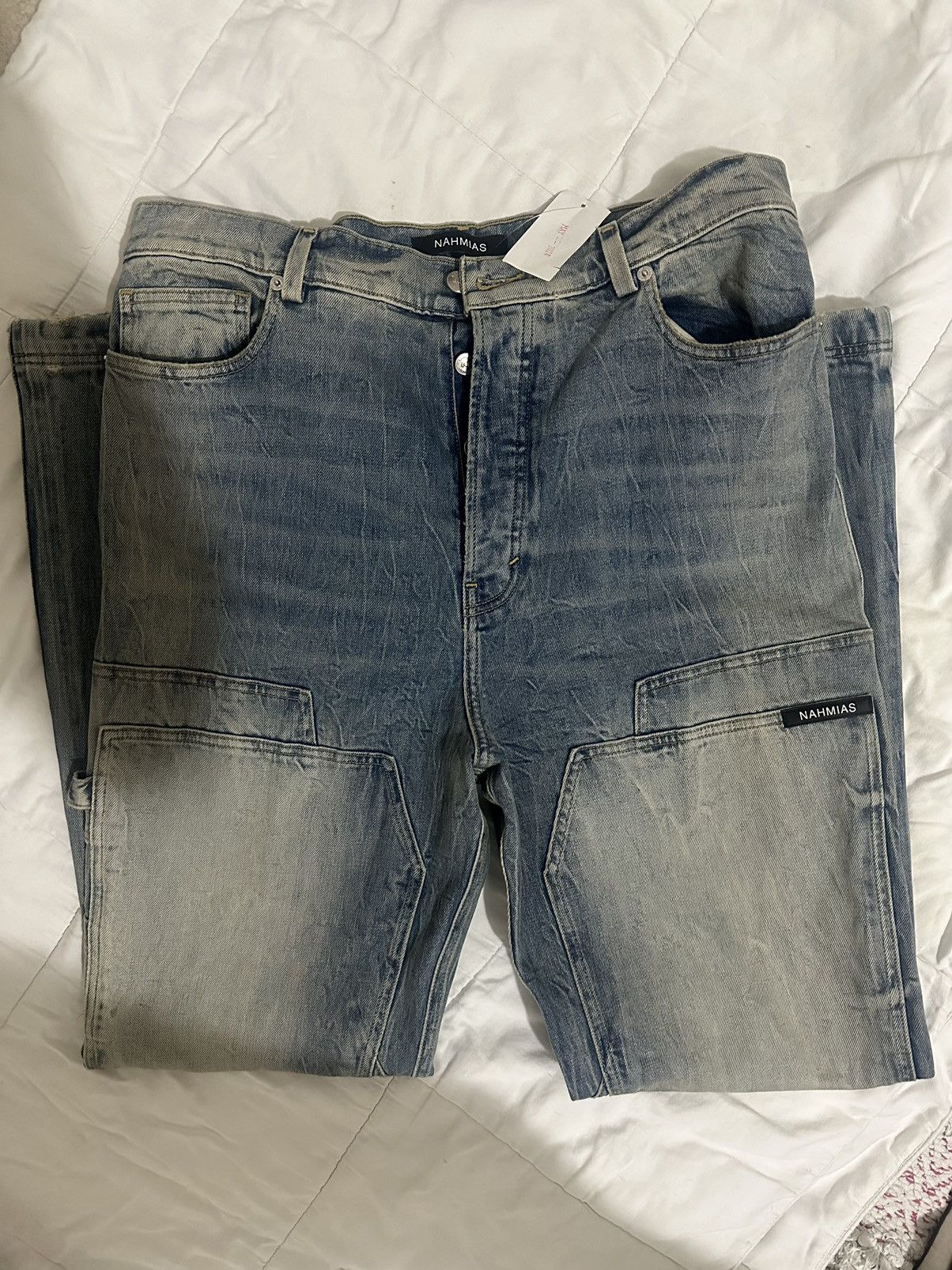 Nahmias Nahmias Straight Leg Panelled Jeans Size US 34 / EU 50 - 5 Thumbnail
