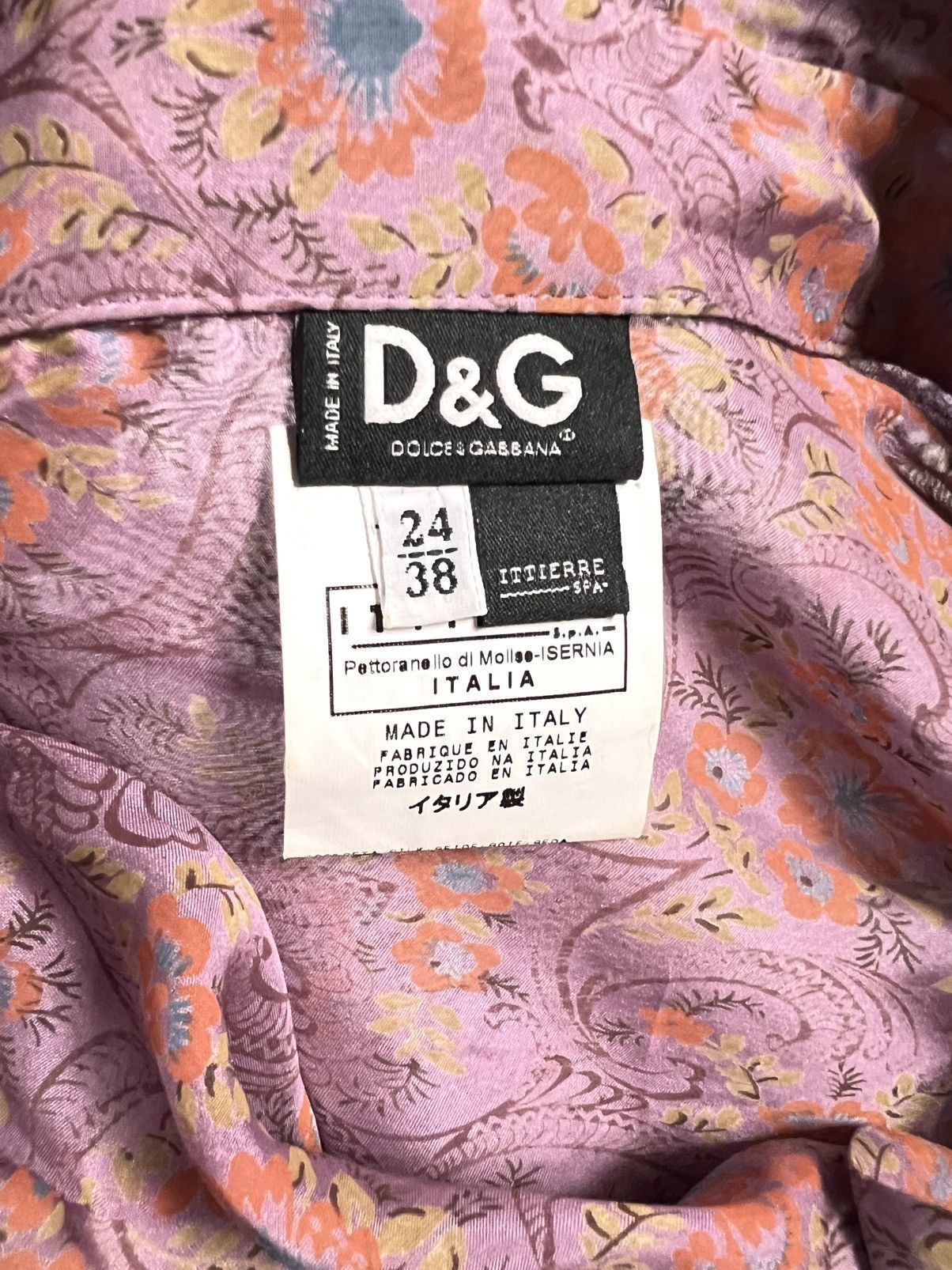 Dolce & Gabbana S/S 2000 Dolce & Gabbana Pink Paisley Shirt Size XS / US 0-2 / IT 36-38 - 4 Thumbnail