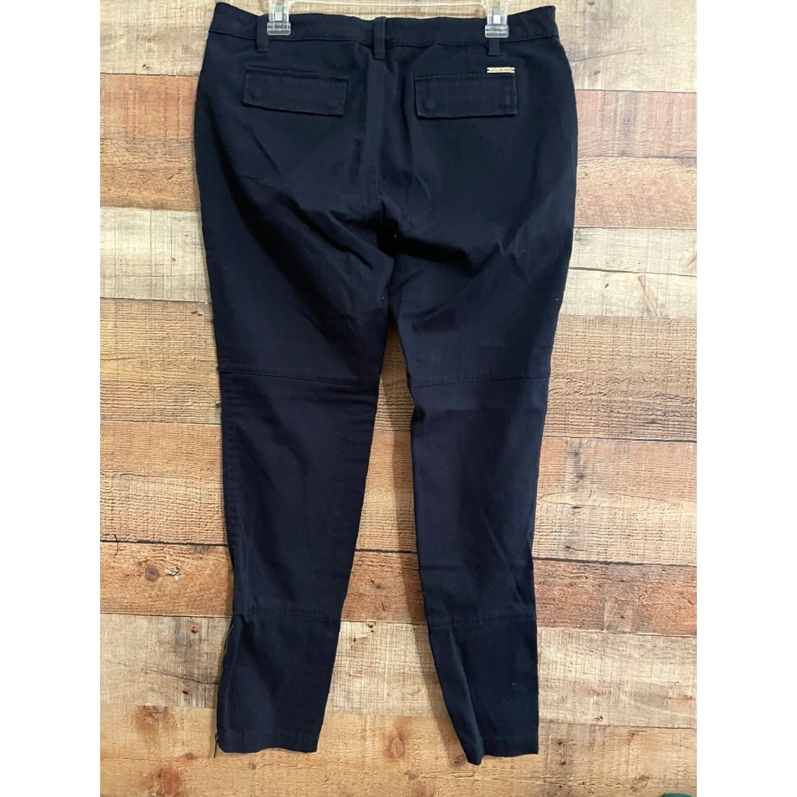 Michael Kors Michael Kors Womens Black/Gold Ankle Zip Crop Pants Size 10 Size 32" / US 10 / IT 46 - 4 Thumbnail