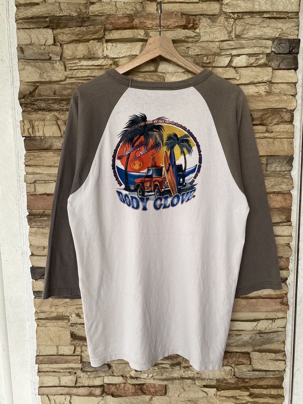 Vintage Vintage 90s Body Glove 3q Sleeve Tees Size US L / EU 52-54 / 3 - 1 Thumbnail