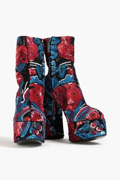 Saint Laurent Paris o1bcso1str0226 Billy Platform Booties in Multicolor Size US 11 / IT 41 - 2 Thumbnail