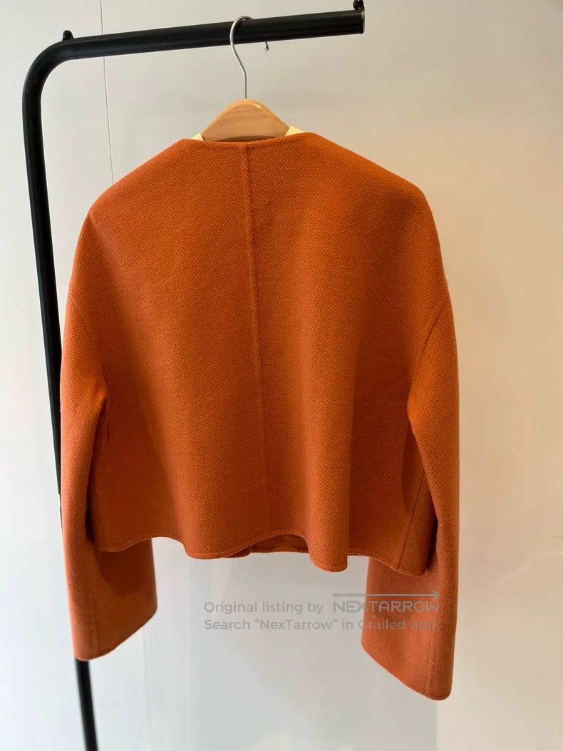 Hermes Hermes Orange Short Cropped Circle Cashmere Short Coat Size XS / US 0-2 / IT 36-38 - 3 Thumbnail
