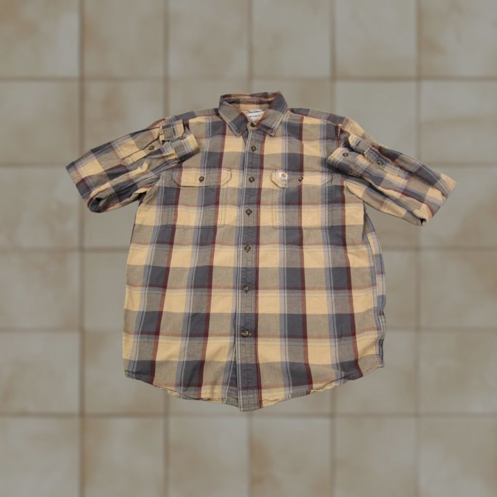 Carhartt Carhartt Shirt Mens M Brown Plaid Flannel Western 90s Button-Up Workwear Casual Shirt Mens Size US M / EU 48-50 / 2 - 1 Thumbnail