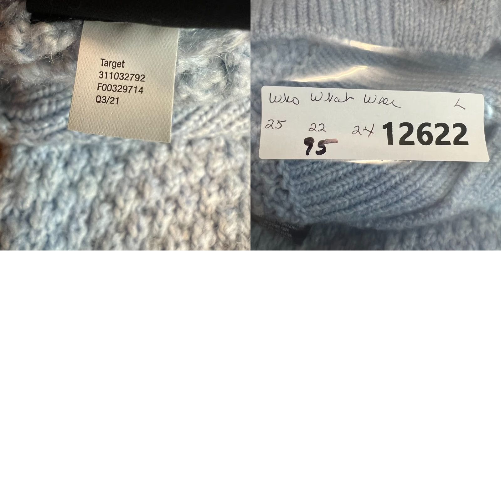 Vintage WHO WHAT WEAR Blue Wool Blend Cardigan Knit Cable Knit Cardigan Sweater Size L Womens Size L / US 10 / IT 46 - 8 Thumbnail