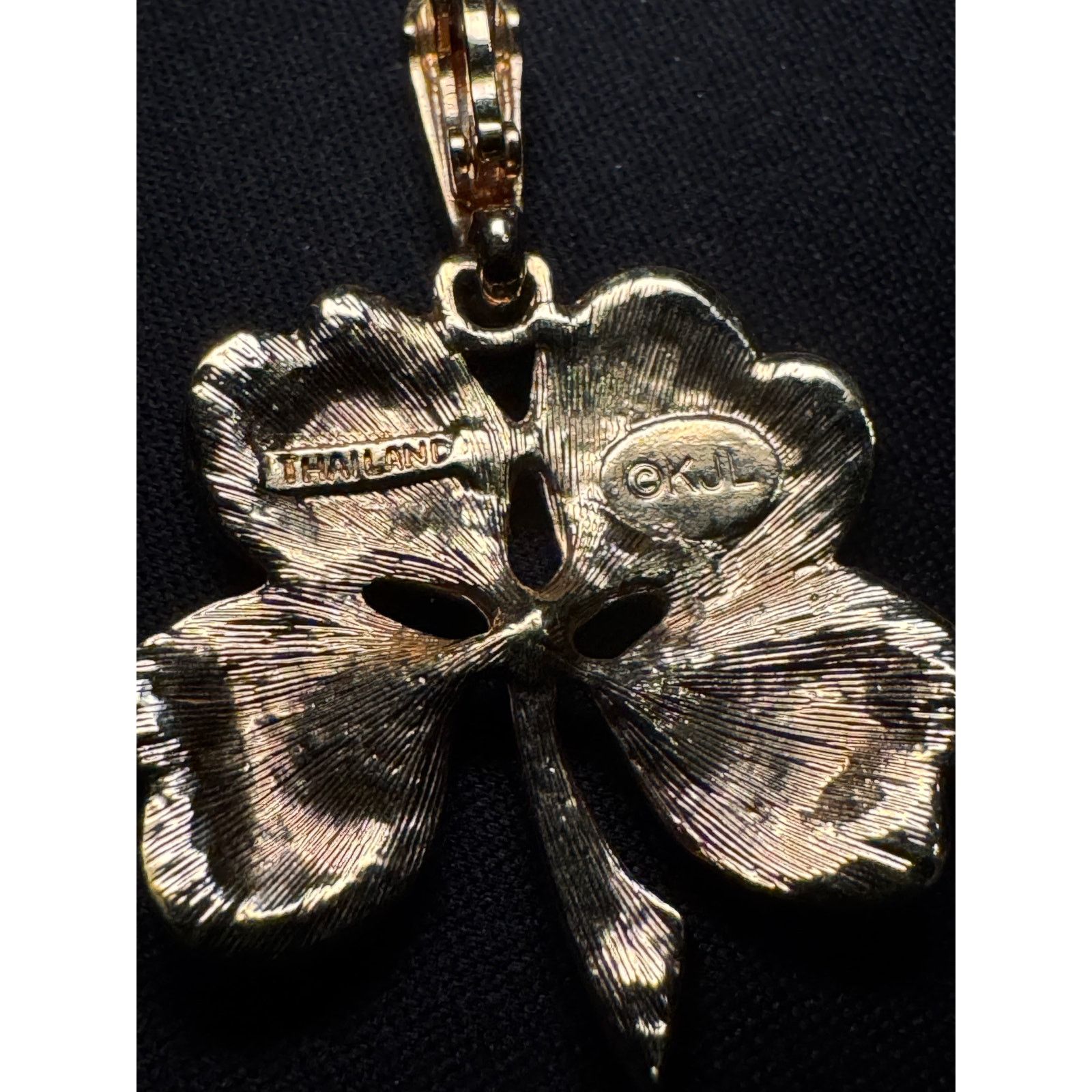 Other Vintage Kenneth J Lang 4 Leaf Clover Rhinestone Pendant Size ONE SIZE - 4 Thumbnail