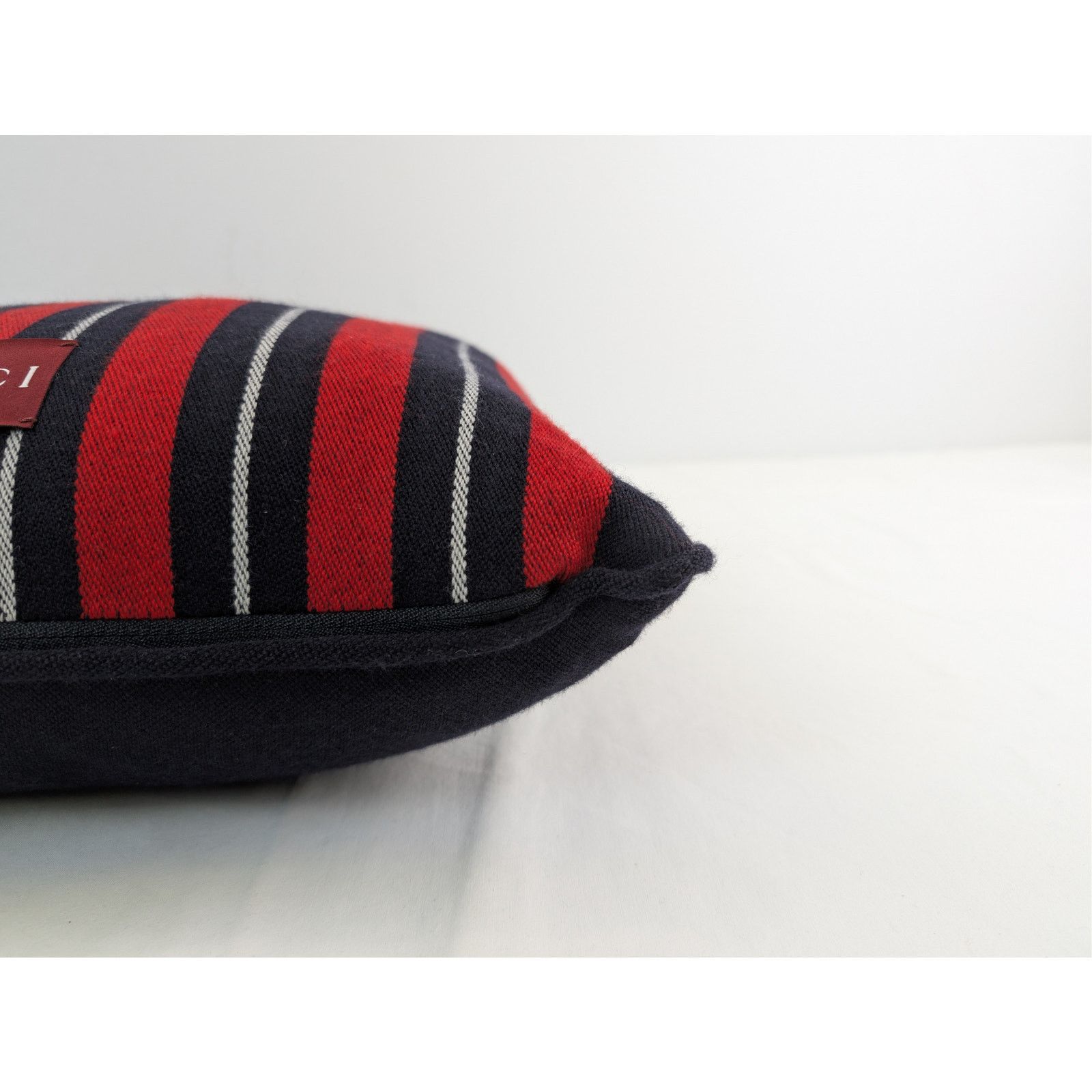 Gucci o1rshd1 Size: OS / Web Wool Cushion Pillow in Green / Red Size ONE SIZE - 9 Thumbnail