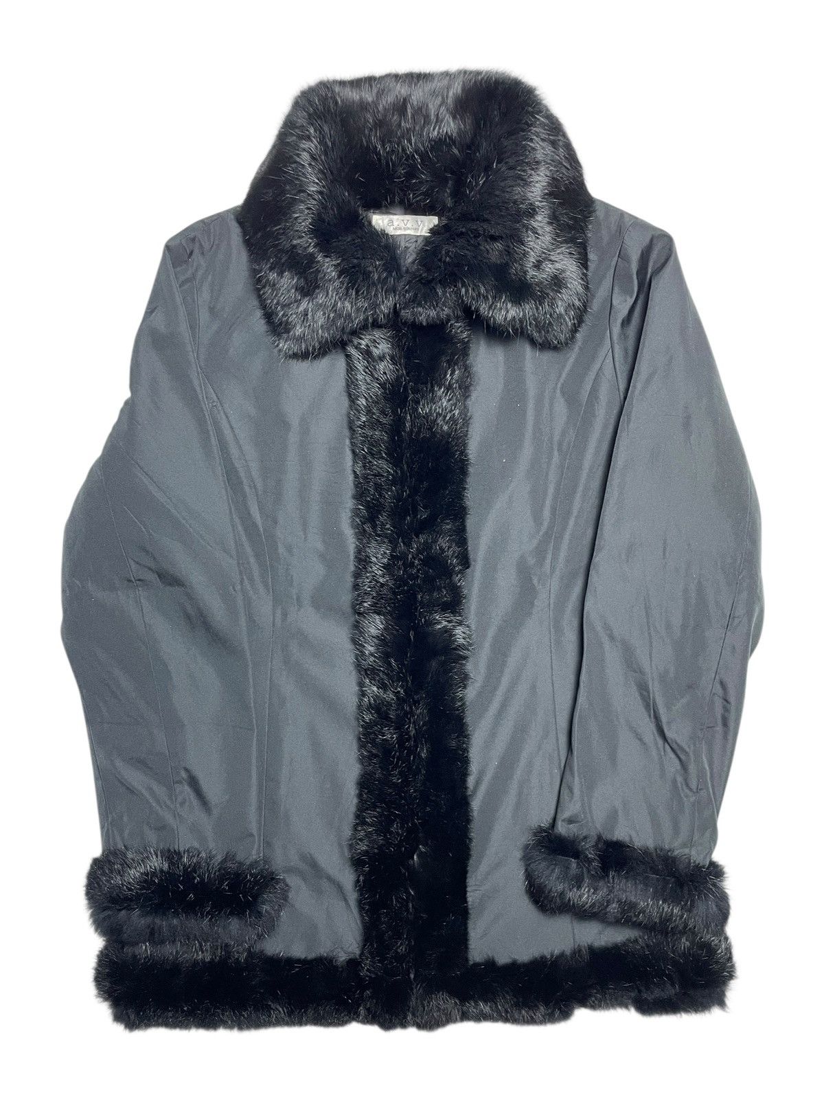 Michel Klein 2000’s Michel Klein - Vkei Style Black Faux Fur Jacket Size US S / EU 44-46 / 1 - 2 Thumbnail