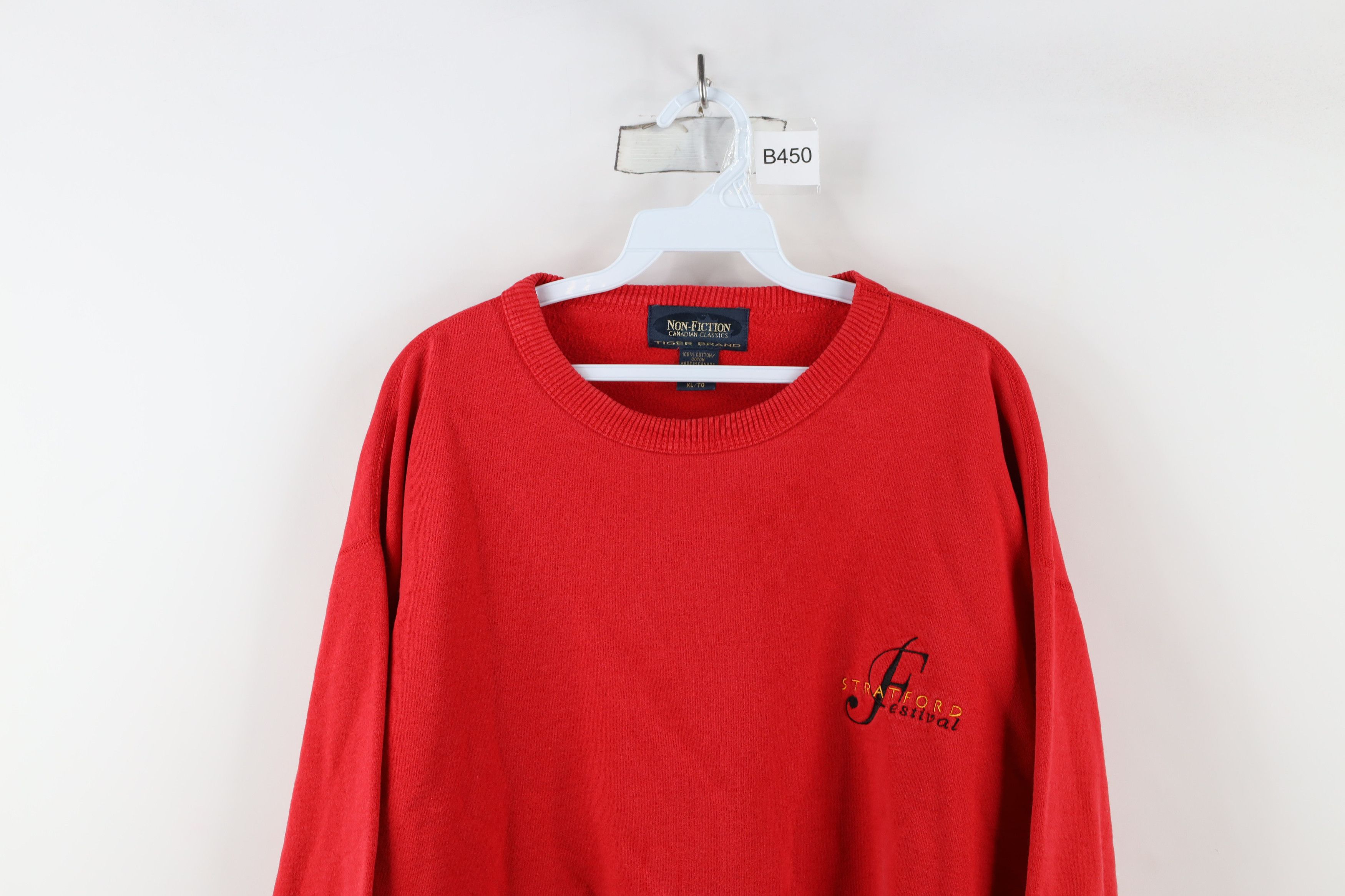 Vintage Vintage 90s Spell Stratford Festival Crewneck Sweatshirt Red Size US XL / EU 56 / 4 - 2 Thumbnail