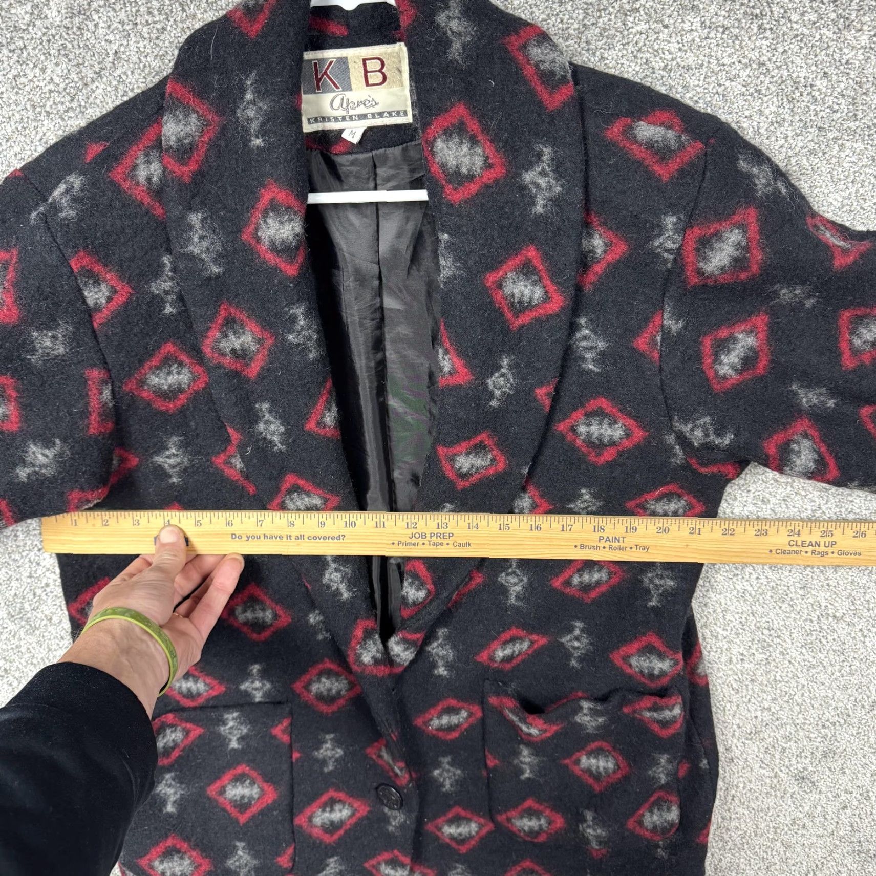 Vintage VINTAGE KB Apres Kristen Blake Coat Womens M Black Wool Southwestern Ski Argyle Size M / US 6-8 / IT 42-44 - 6 Thumbnail