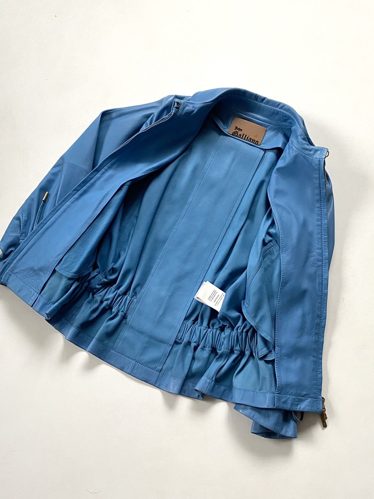 Dior 🔥Rare John Galliano 2000s Lambskin Blue Leather Jacket Size S / US 4 / IT 40 - 8 Thumbnail