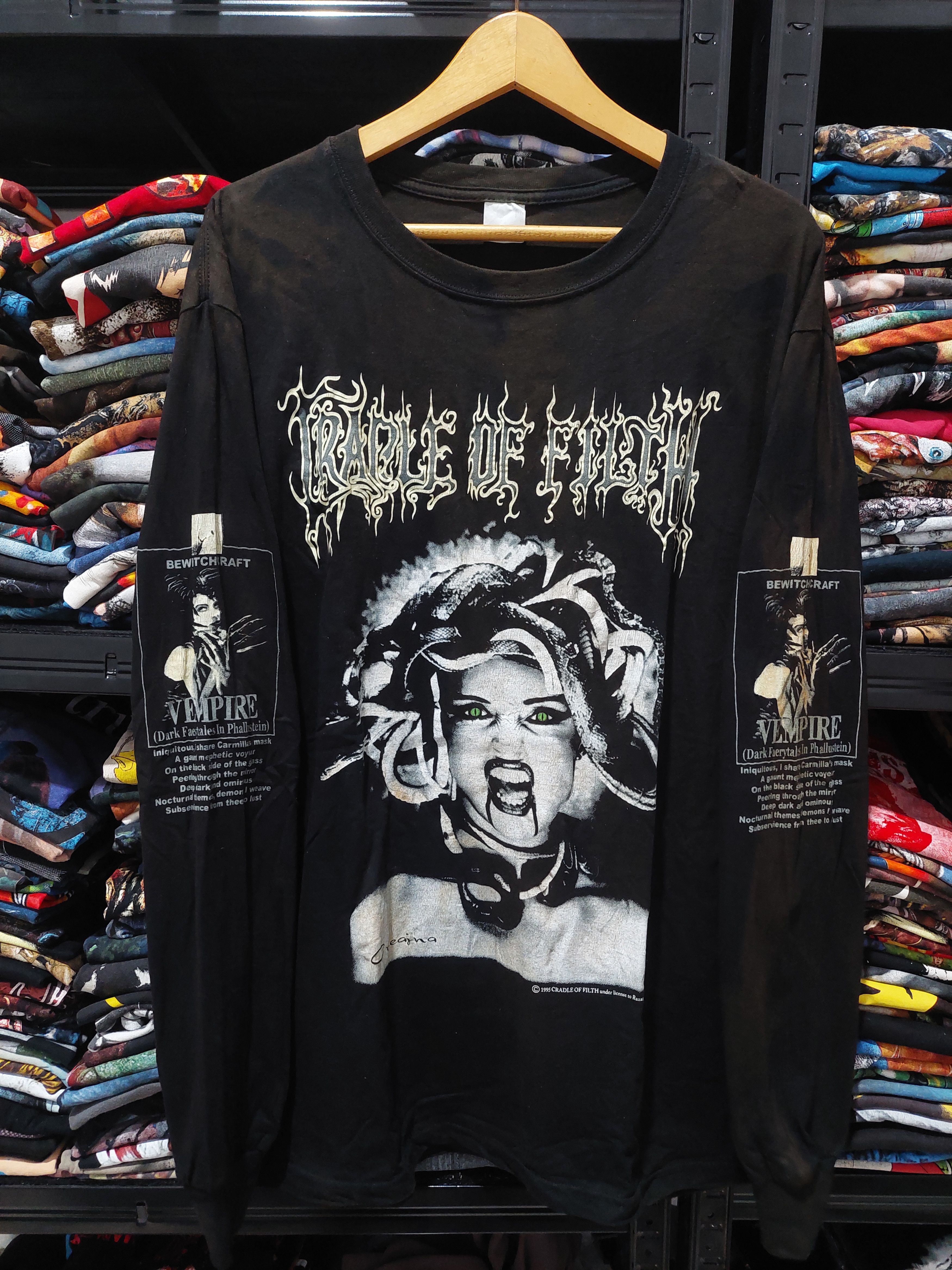 image of Archival Clothing x Band Tees Cradle Of Filth Sedusa Longsleeve in Black, Men's (Size XL)