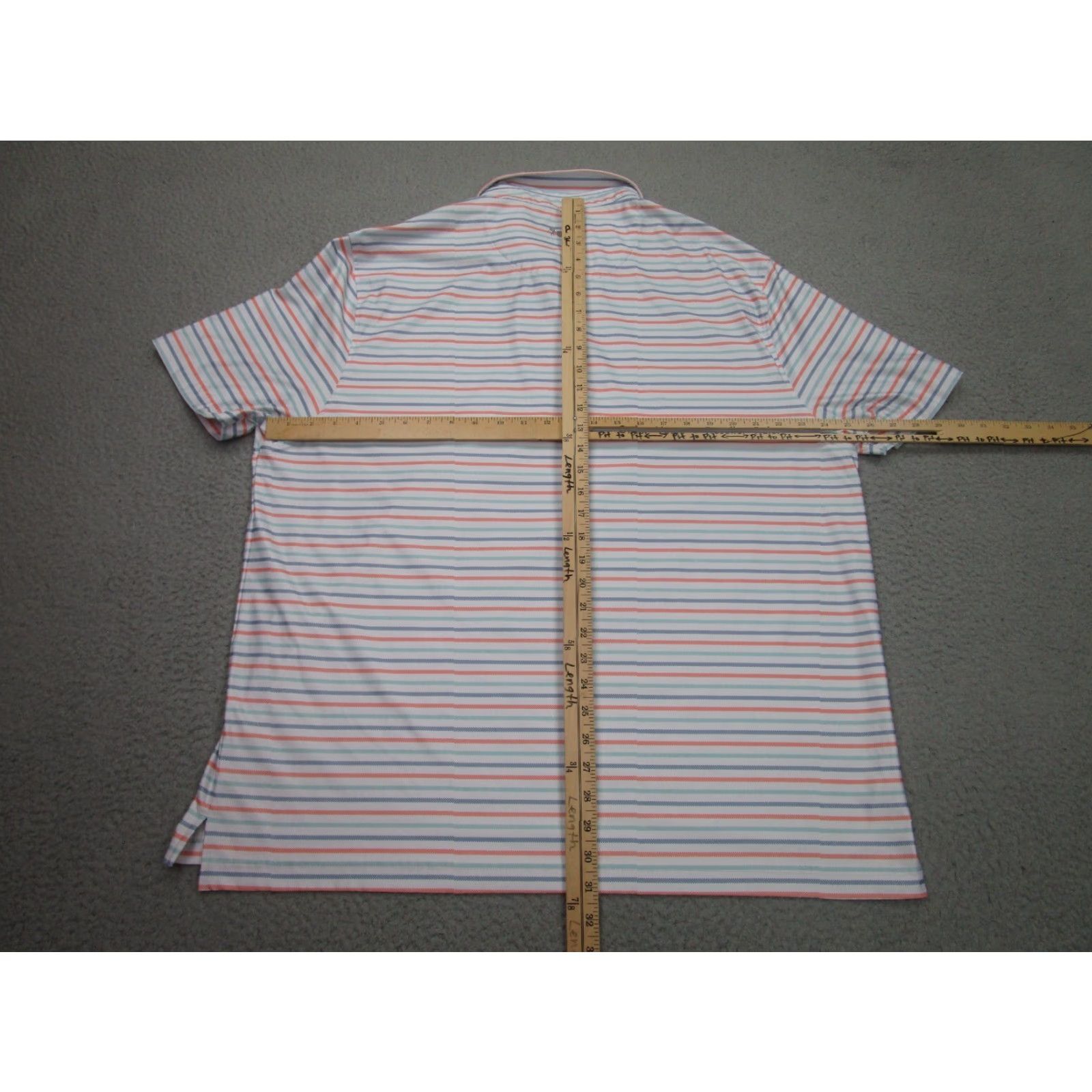 Vintage Hickey Freeman Polo Shirt Mens 2XL White Blue Striped Stretch Performance Golf Casual Workwear Short Sleeve Polo Shirt Size US XXL / EU 58 / 5 - 7 Thumbnail