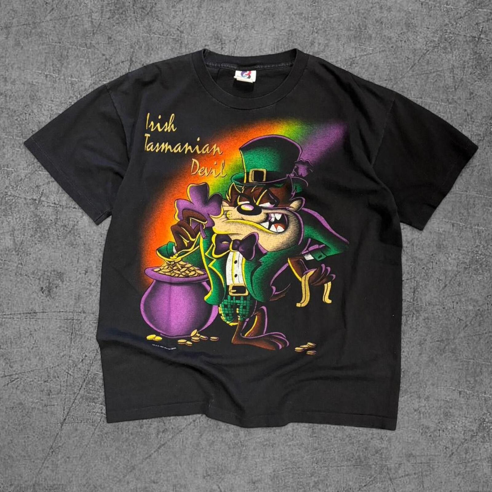 Fruit Of The Loom Vintage 1997 Irish Tasmanian Devil Tee Size US L / EU 52-54 / 3 - 1 Thumbnail