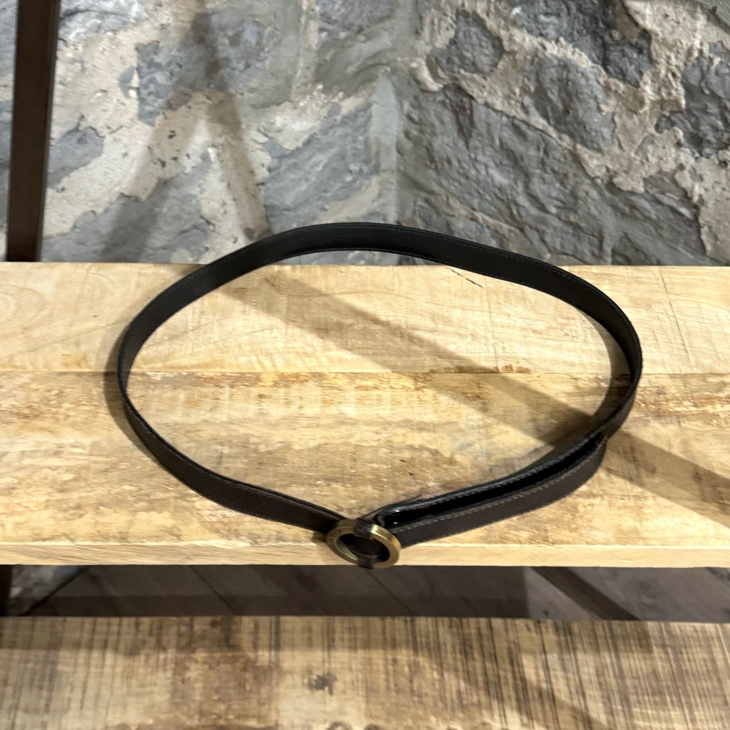 Dsquared2 Dsquared2 Gold Circle Logo Brown Leather Belt Size 36 - 4 Thumbnail
