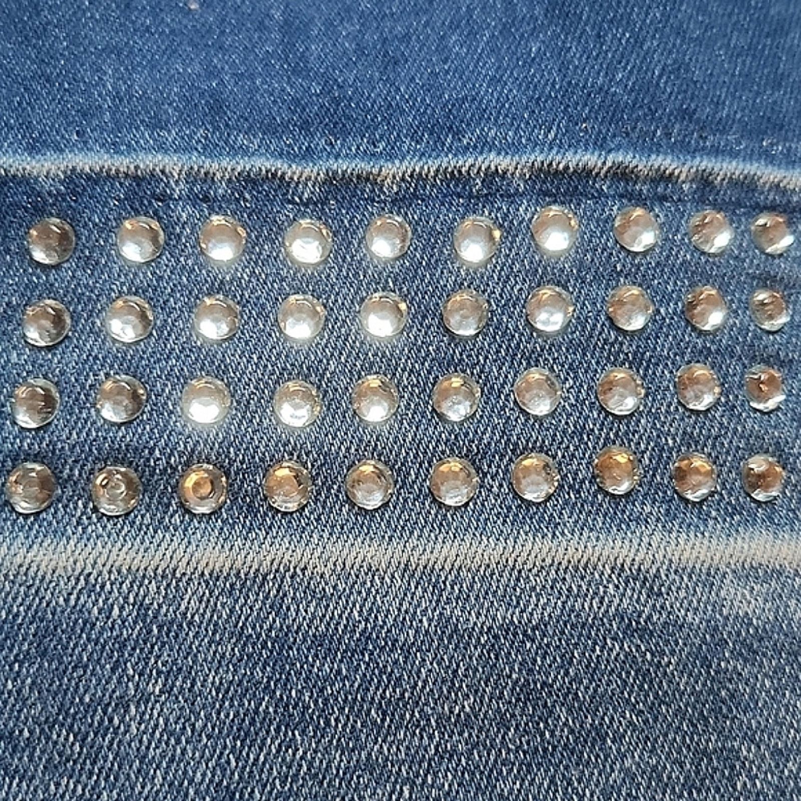 Other Medium Wash ☆ Rhinestone Trimmed ☆ Wide Leg Jeans 32w ☆ NWT Size 32" / US 10 / IT 46 - 7 Thumbnail