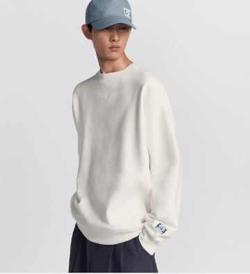 o1w1db10625 Dior Charm Relaxed-Fit Sweatshirt in White
