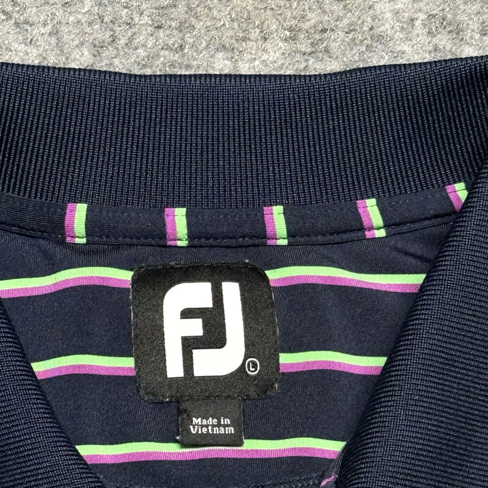Footjoy FootJoy Polo Shirt Mens L Blue Striped Florida Golf Club Logo Short Sleeve Moisture Wicking Regular Fit Polo Shirt MensSize L Florida Logo Golf Size US L / EU 52-54 / 3 - 4 Thumbnail