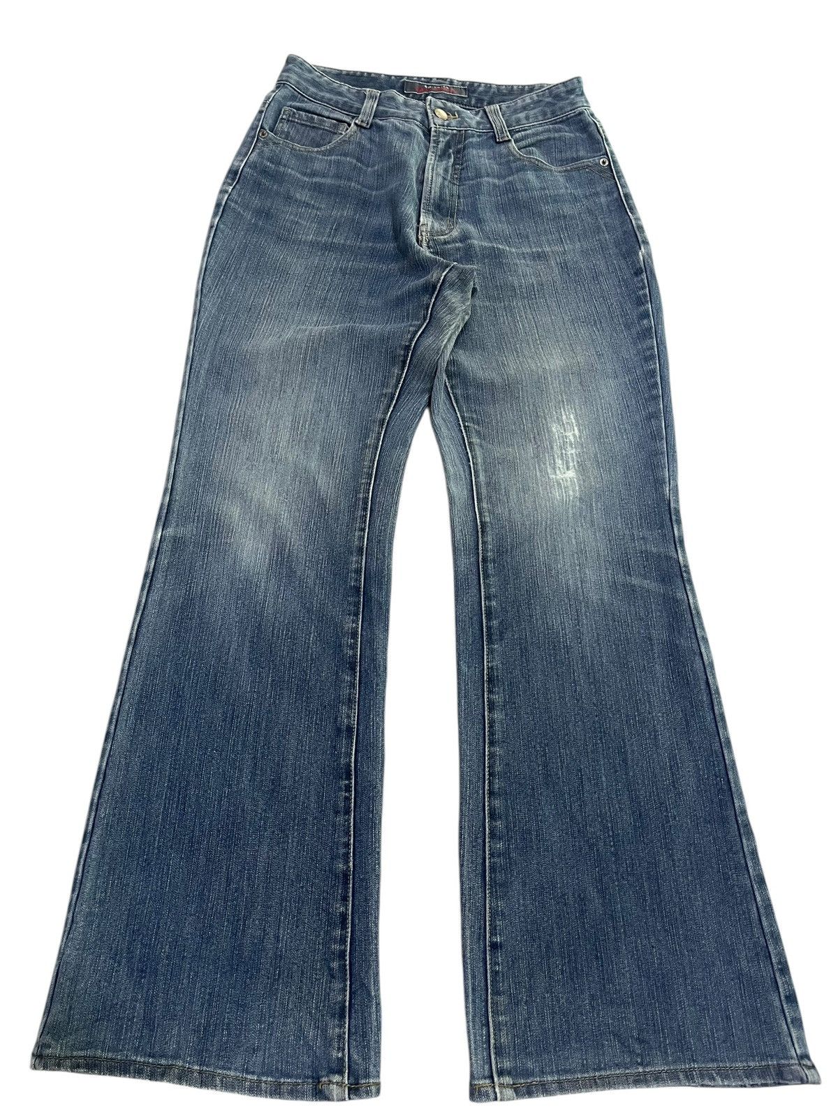 If Six Was Nine × Japanese Brand × Le Grande Bleu (L.G.B.) JAPANESE BRAND BLUE WASHED FLARE JEANS Size 27" / US 4 / IT 40 - 1 Thumbnail