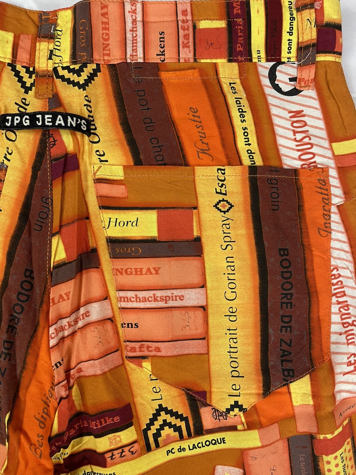 Jean Paul Gaultier SS2001 Jean Paul Gaultier Book Shelf Parody Pants Vintage Size US 31 - 10 Thumbnail