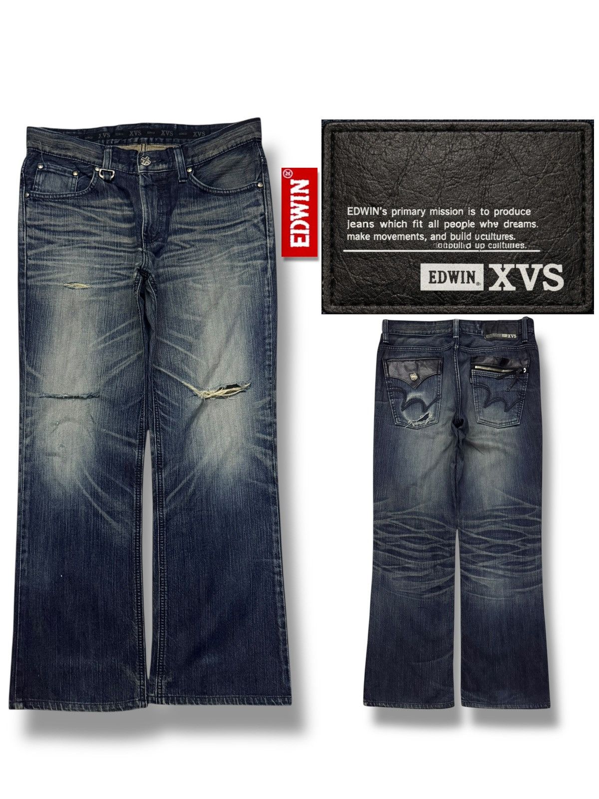 Edwin Vintage Edwin 412XVS Y2K Japanese Streetwear Denim Jeans 34 Size US 34 / EU 50 - 1 Thumbnail