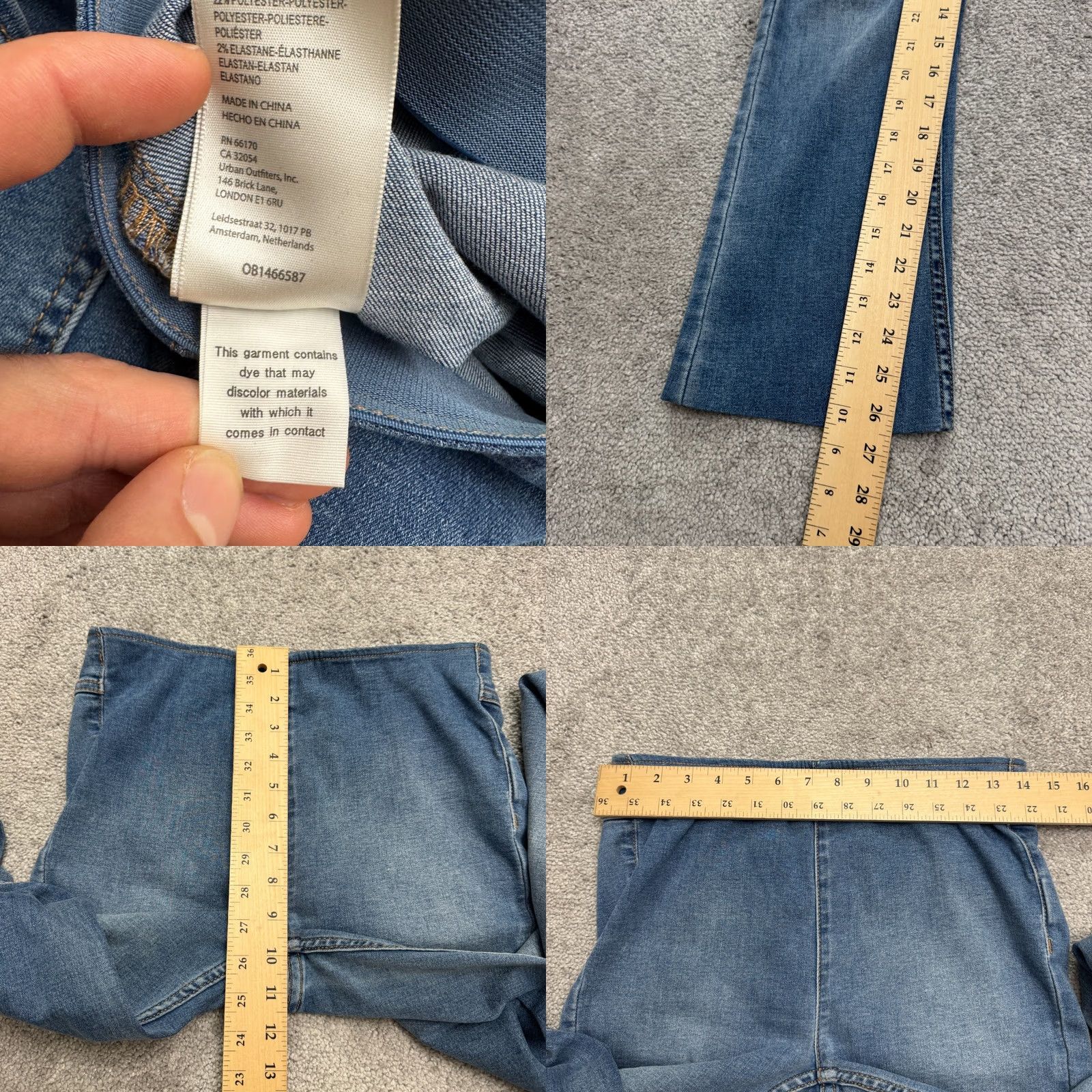 Vintage We The Free Pull On Flare Denim Jeans Womens 28 Blue High Rise Stretch Y2K Style Size 28" / US 6 / IT 42 - 8 Thumbnail