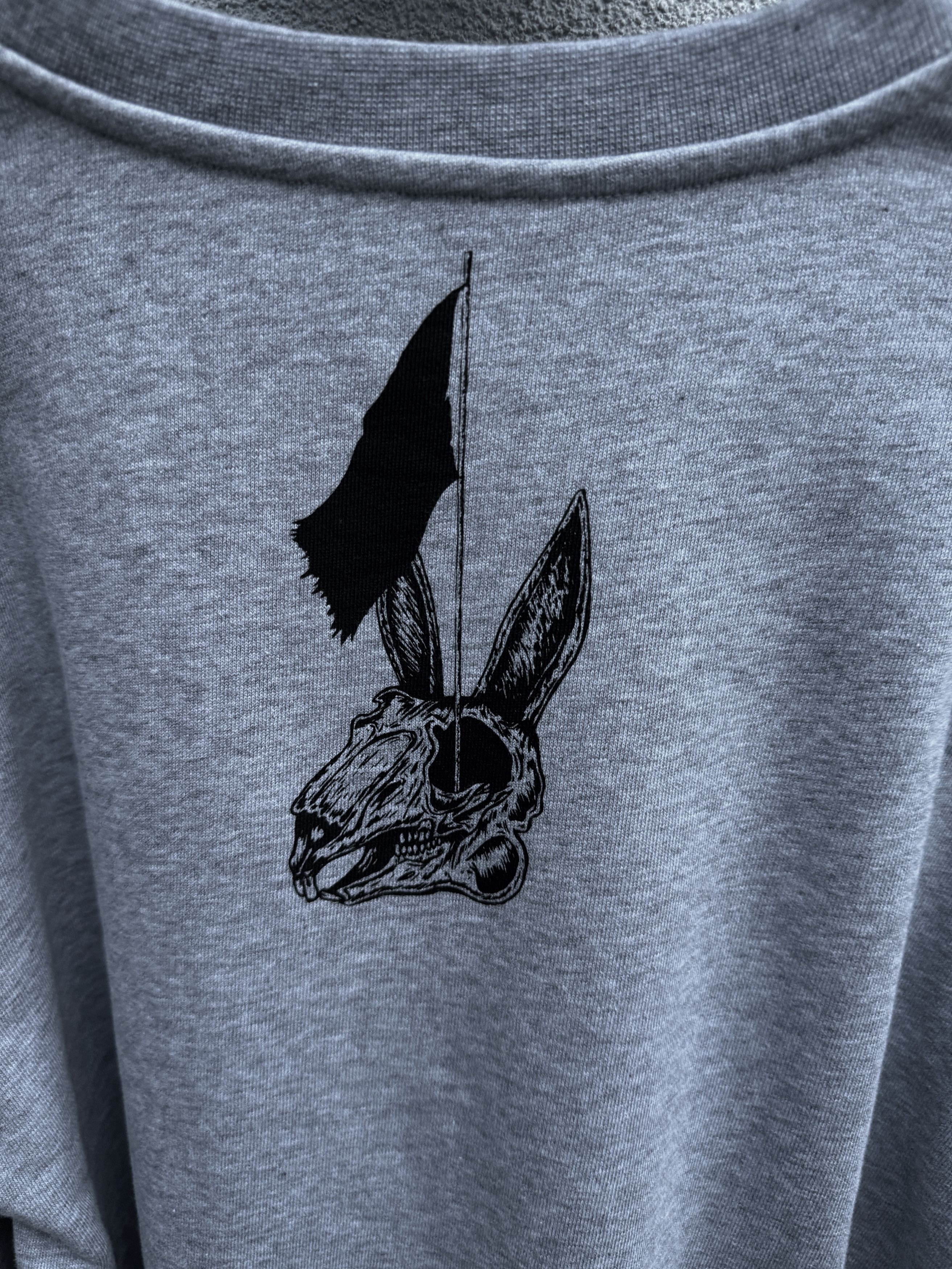 Alexander McQueen McQ Alexander McQueen Grey Sweater Black Angry Bunny Print S Size US S / EU 44-46 / 1 - 7 Thumbnail