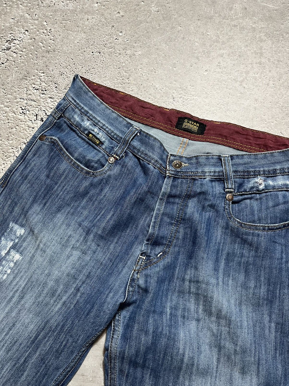 G-Star × Japanese Brand × Vintage Vintage G-Star Raw Denim Patch Baggy Jeans Pants Y2K Size US 36 / EU 52 - 9 Thumbnail