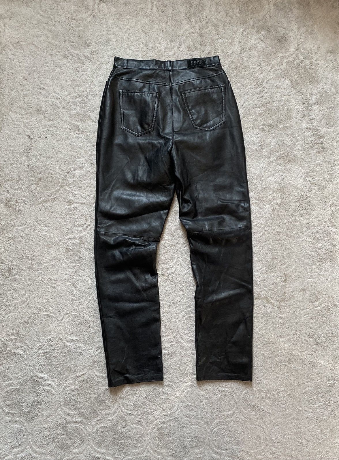 If Six Was Nine Black Real Leather Opium Vintage Y2K Pants Size US 29 - 2 Thumbnail