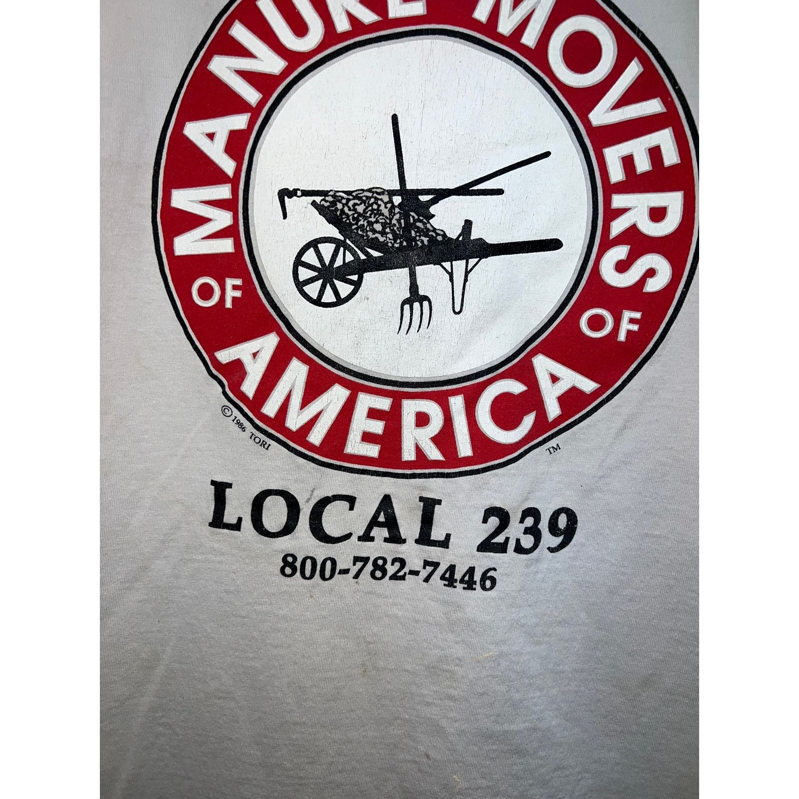 Vintage Vintage Manure Movers Of America Shirt Local 239 Union Tee L Size US L / EU 52-54 / 3 - 3 Thumbnail