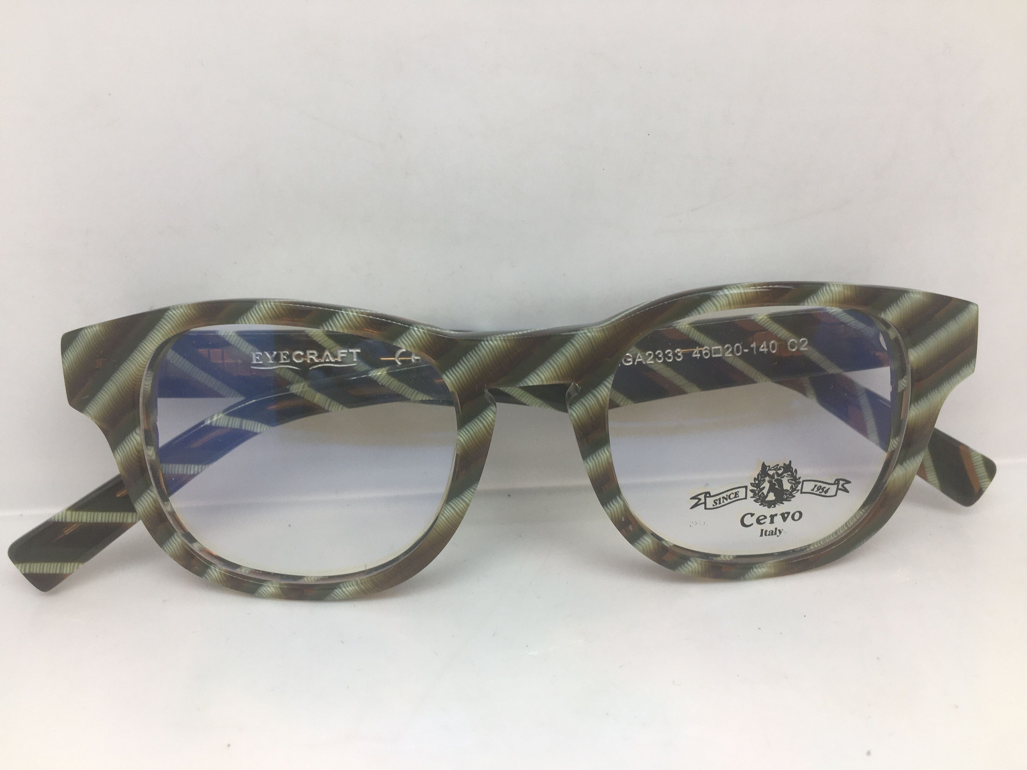 Other EYECRAFT Green Brown Key Hole Eyeglasses Frame Size ONE SIZE - 6 Thumbnail