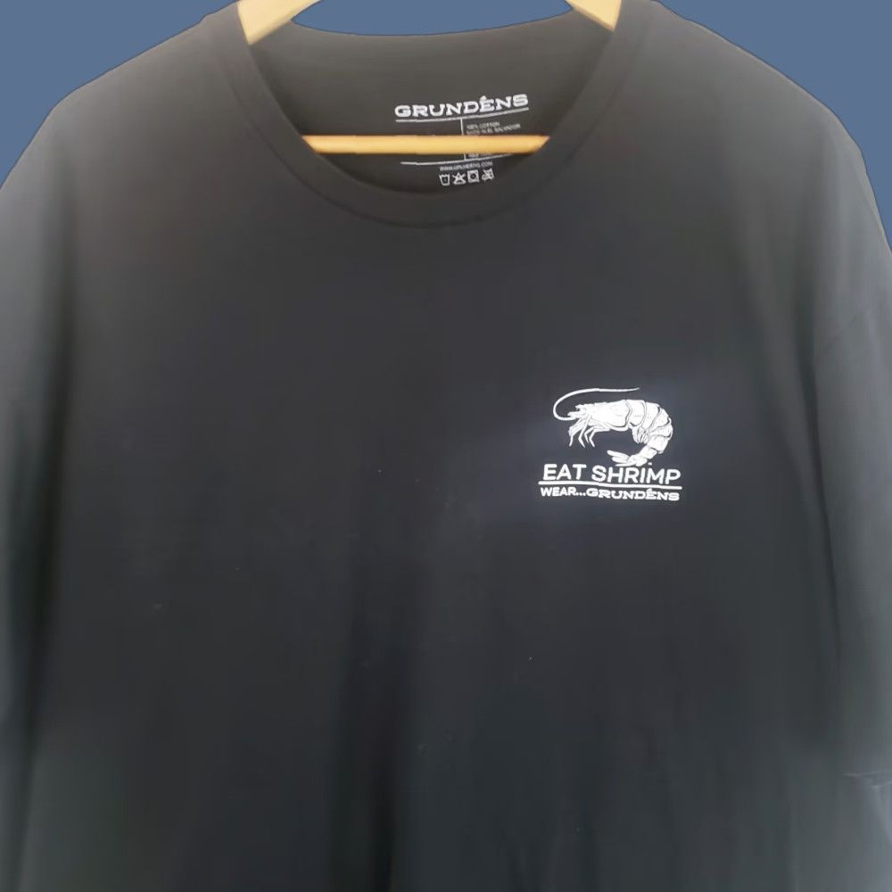 Shrimps Gruden's Short Sleeve T-Shirt Tee 3XL Black Shrimp Graphic Crew Neck Mens Shirt Size US XXL / EU 58 / 5 - 1 Thumbnail