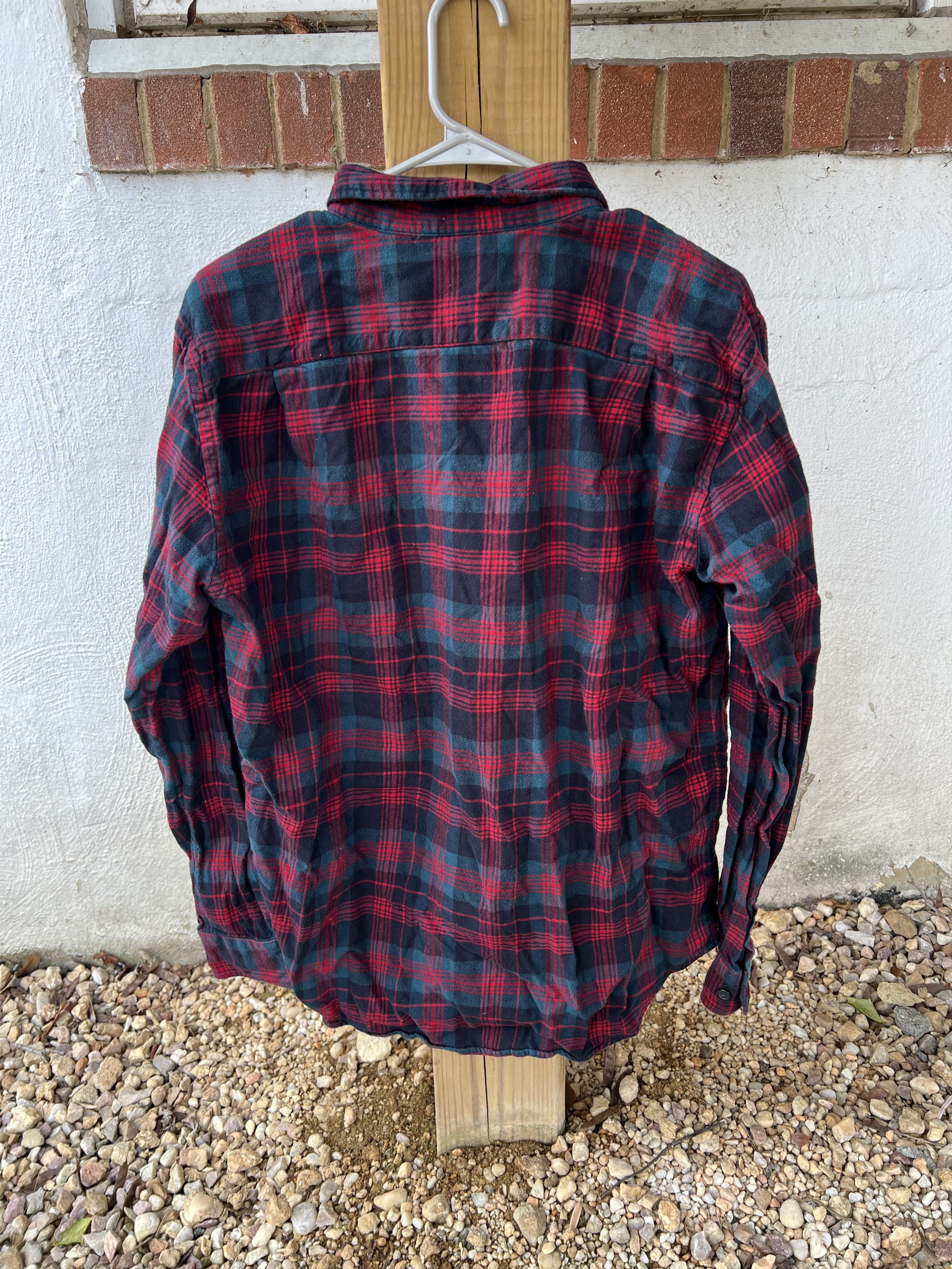 Uniqlo Lightweight Flannel / Green Red and Black Tartan Size US L / EU 52-54 / 3 - 3 Thumbnail
