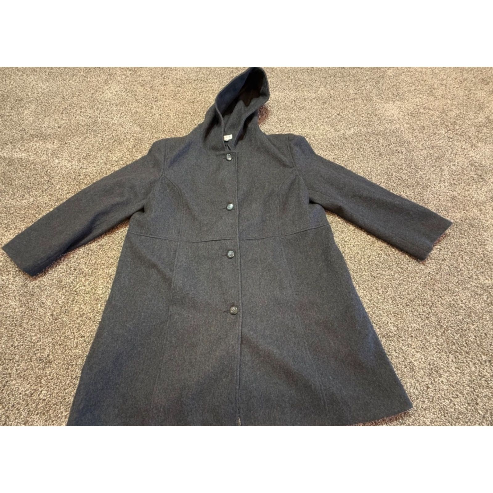 Vintage Julia Klein Womens Coat Pea Wool Jacket 22W Gray Button Casual Winter Plus 22W Womens Coat Size 3XL / US 20-22 - 6 Thumbnail