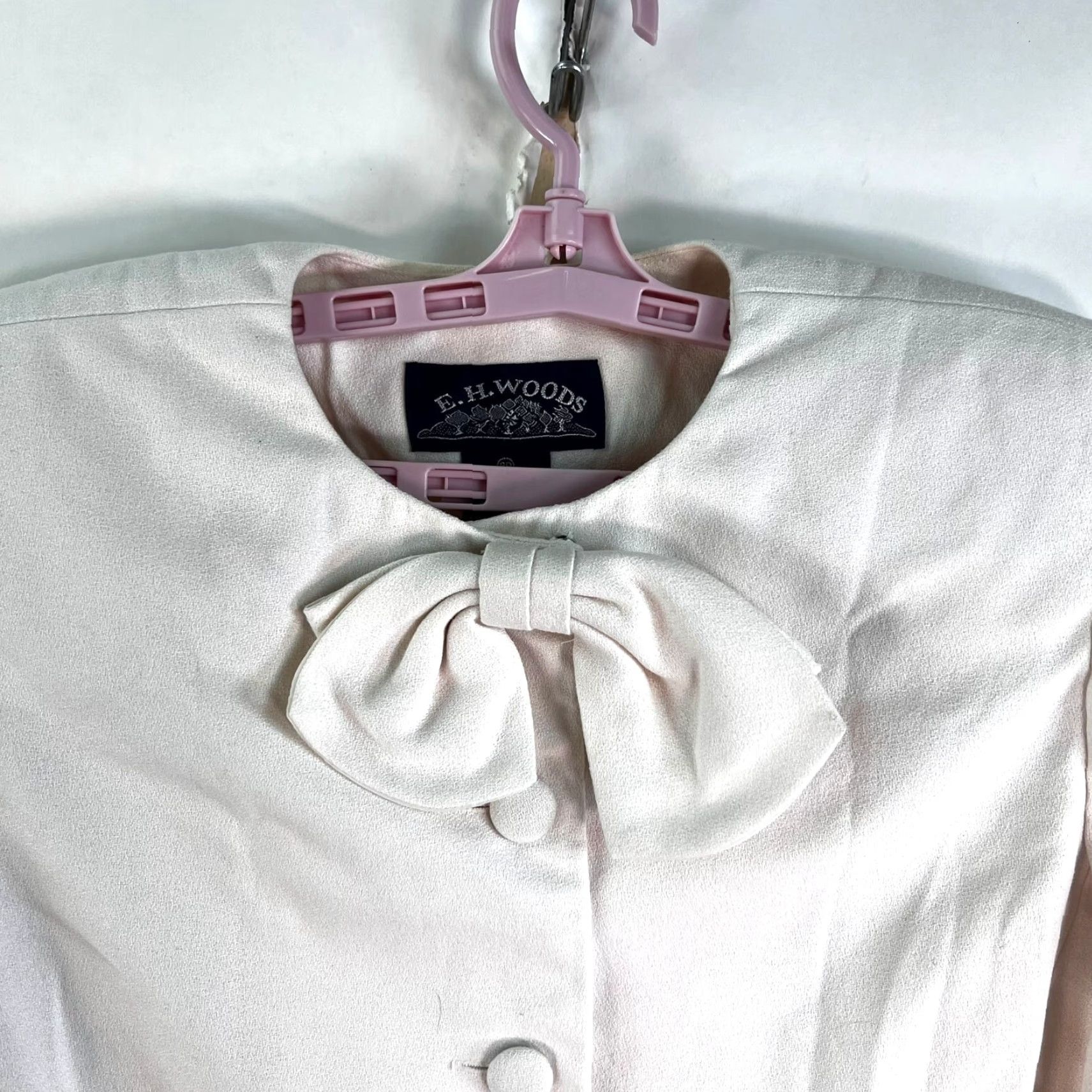 Vintage VTG E.H. Woods Bow Tie Blazer Womens 8P White Pads Lined Size M / US 6-8 / IT 42-44 - 2 Thumbnail