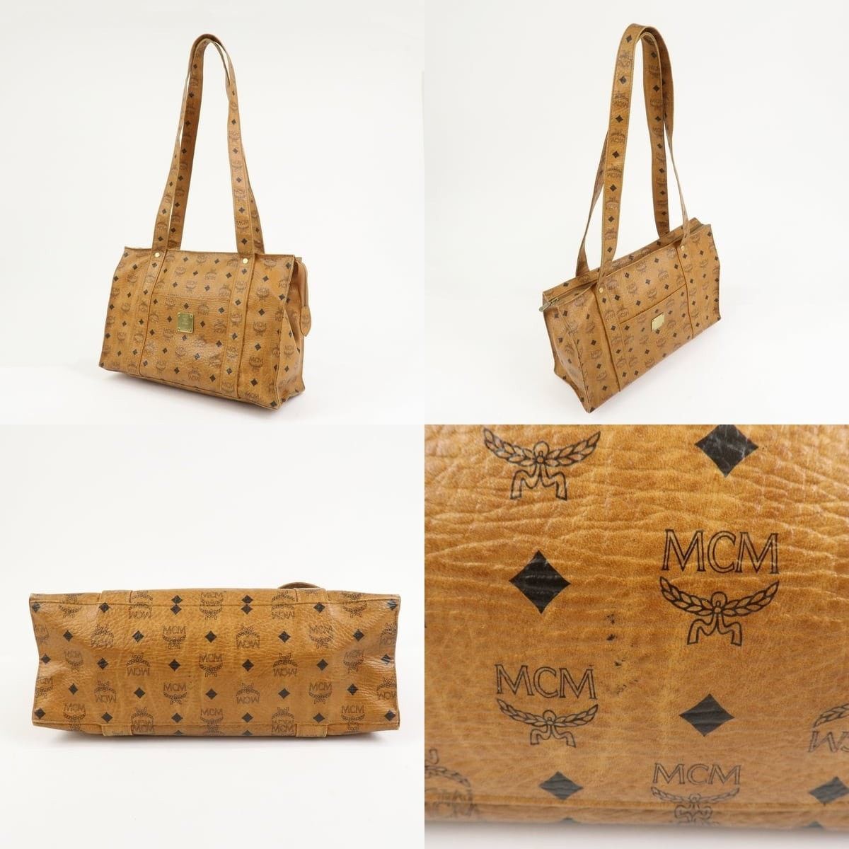 MCM MCM Visetos Coated Canvas Shoulder Bag Brown Size ONE SIZE - 3 Thumbnail