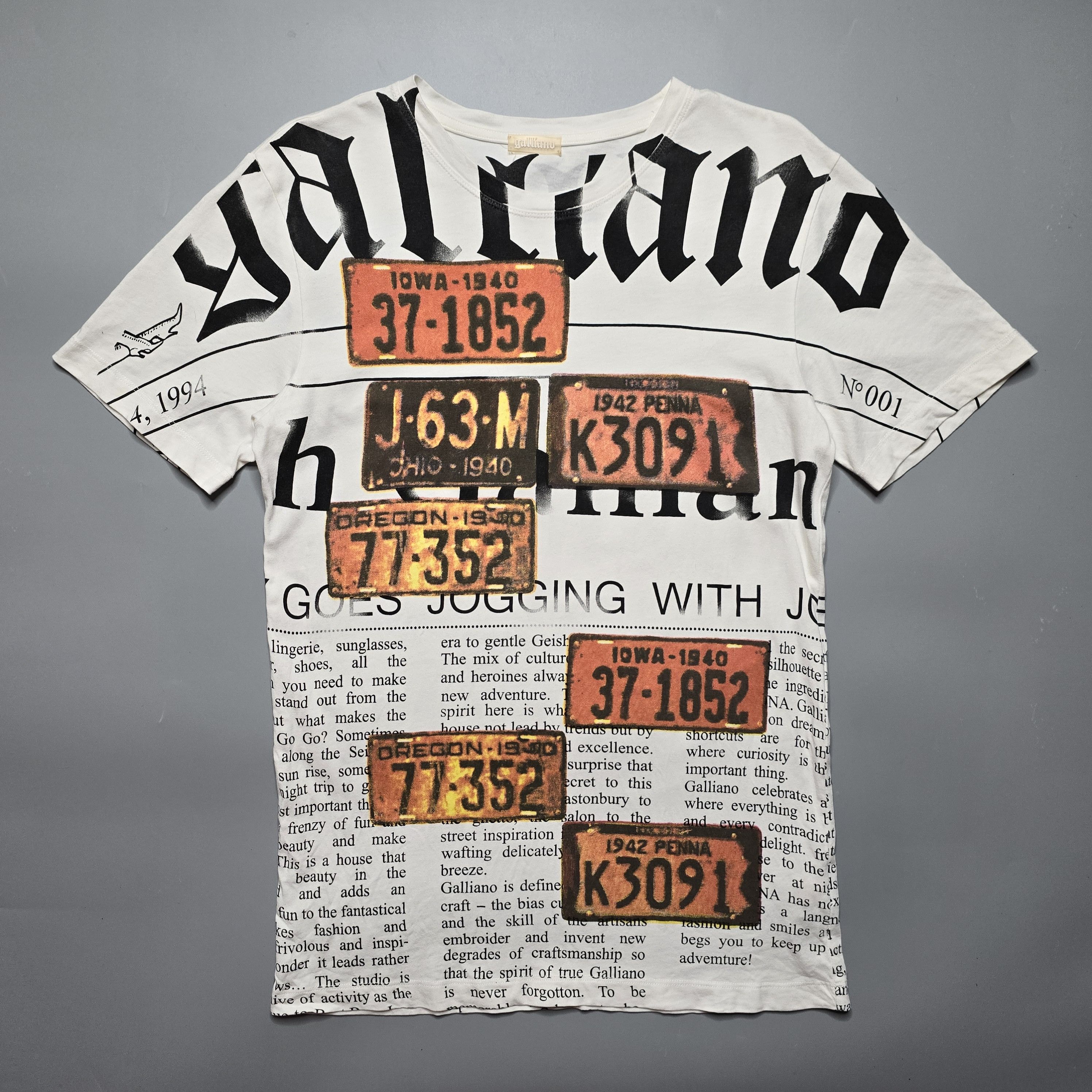 archive】JOHN GALLIANO Newspaper Tee John Galliano archive news