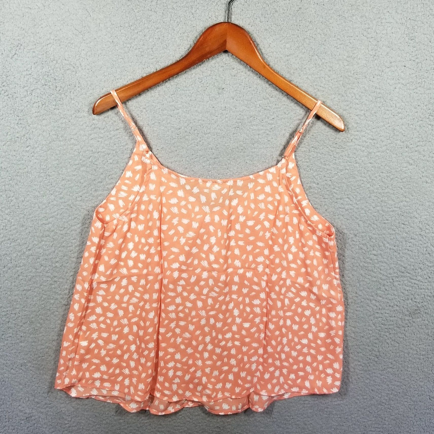 Anthropologie VINTAGE Anthropologie MINE Women's Tank Top Sleeveless Spaghetti Strap Floral Peach Large Orange 90s Size L / US 10 / IT 46 - 7 Thumbnail
