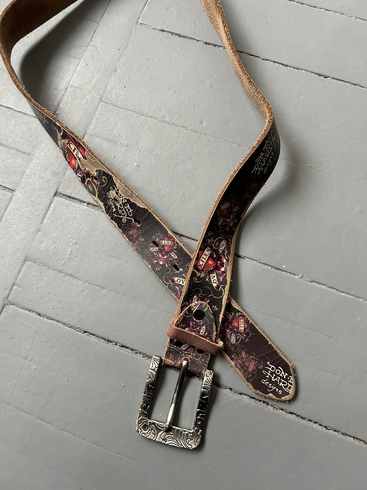 Christian Audigier Ed Hardy by Cristian Audigier tiger leather belt vintage Size ONE SIZE - 5 Thumbnail