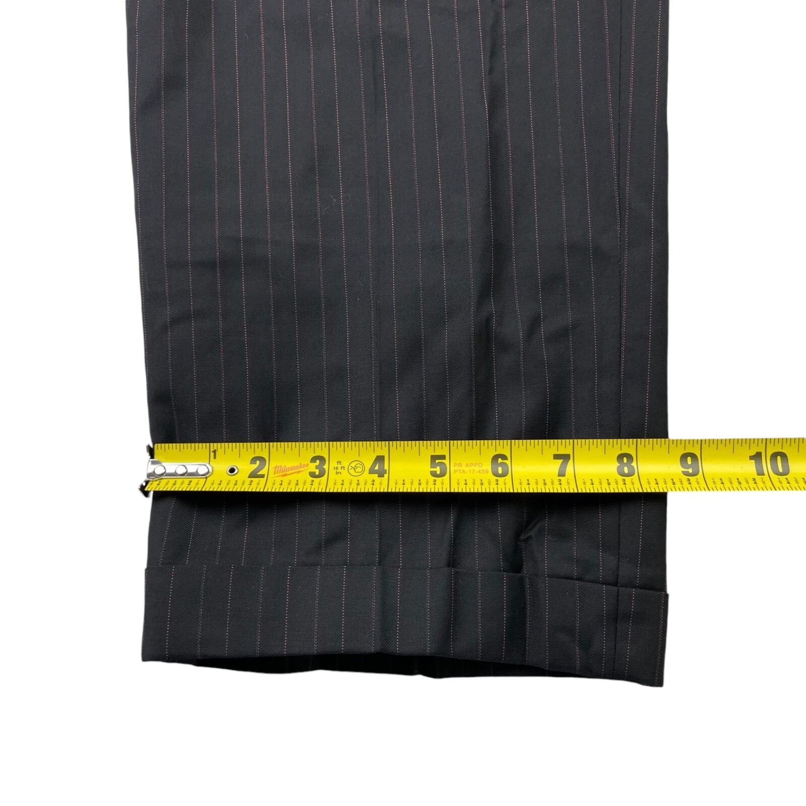 Belvest Belvest Men's 100% Wool 3-Button Suit Black/Pink Stripe • It Size 40S - 19 Thumbnail