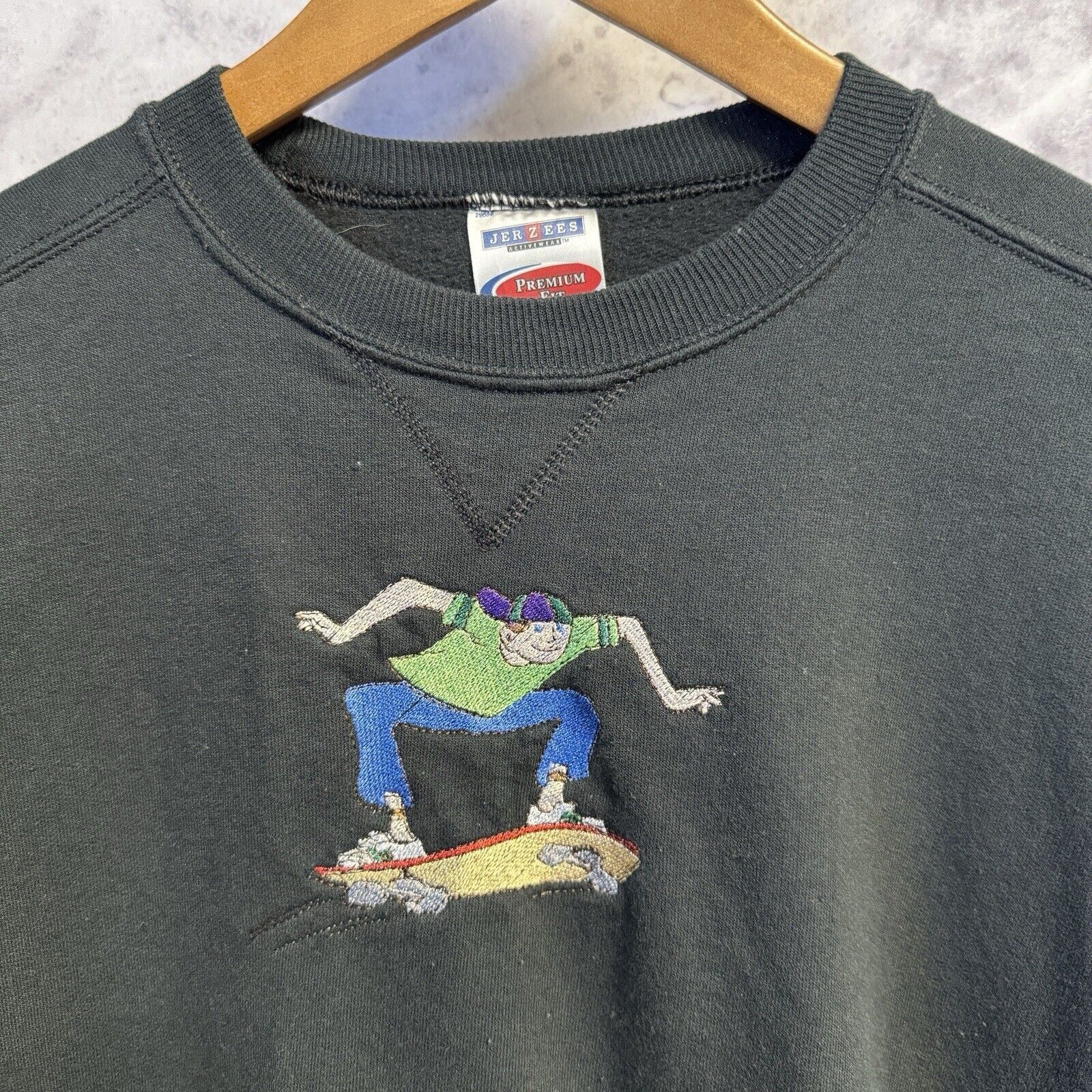 Vintage Vintage Skateboarding Sweatshirt Mens M Black Crew Neck Embr Size US M / EU 48-50 / 2 - 3 Thumbnail